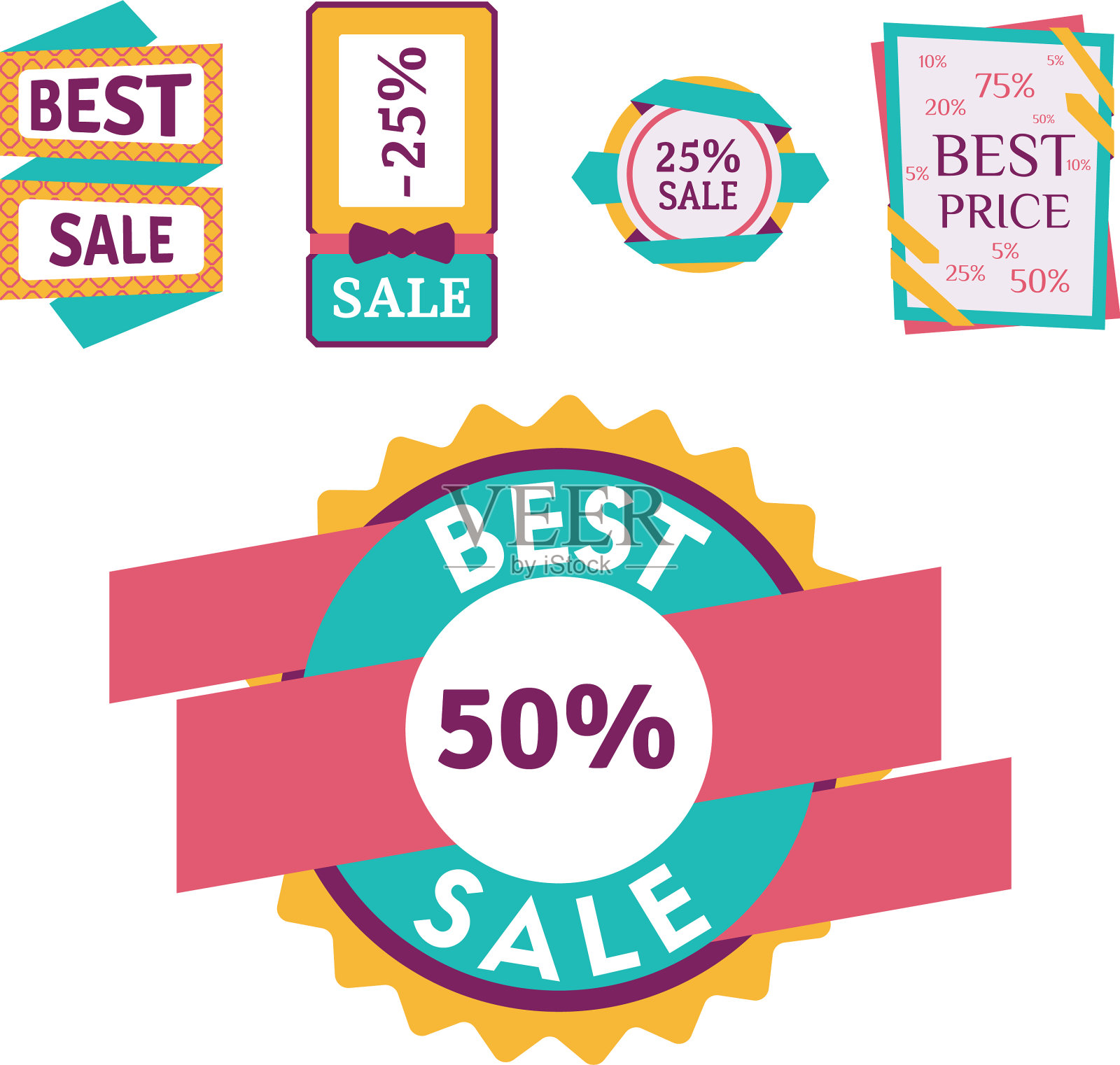 超级销售额外奖金横幅文字在颜色绘制设计元素图片