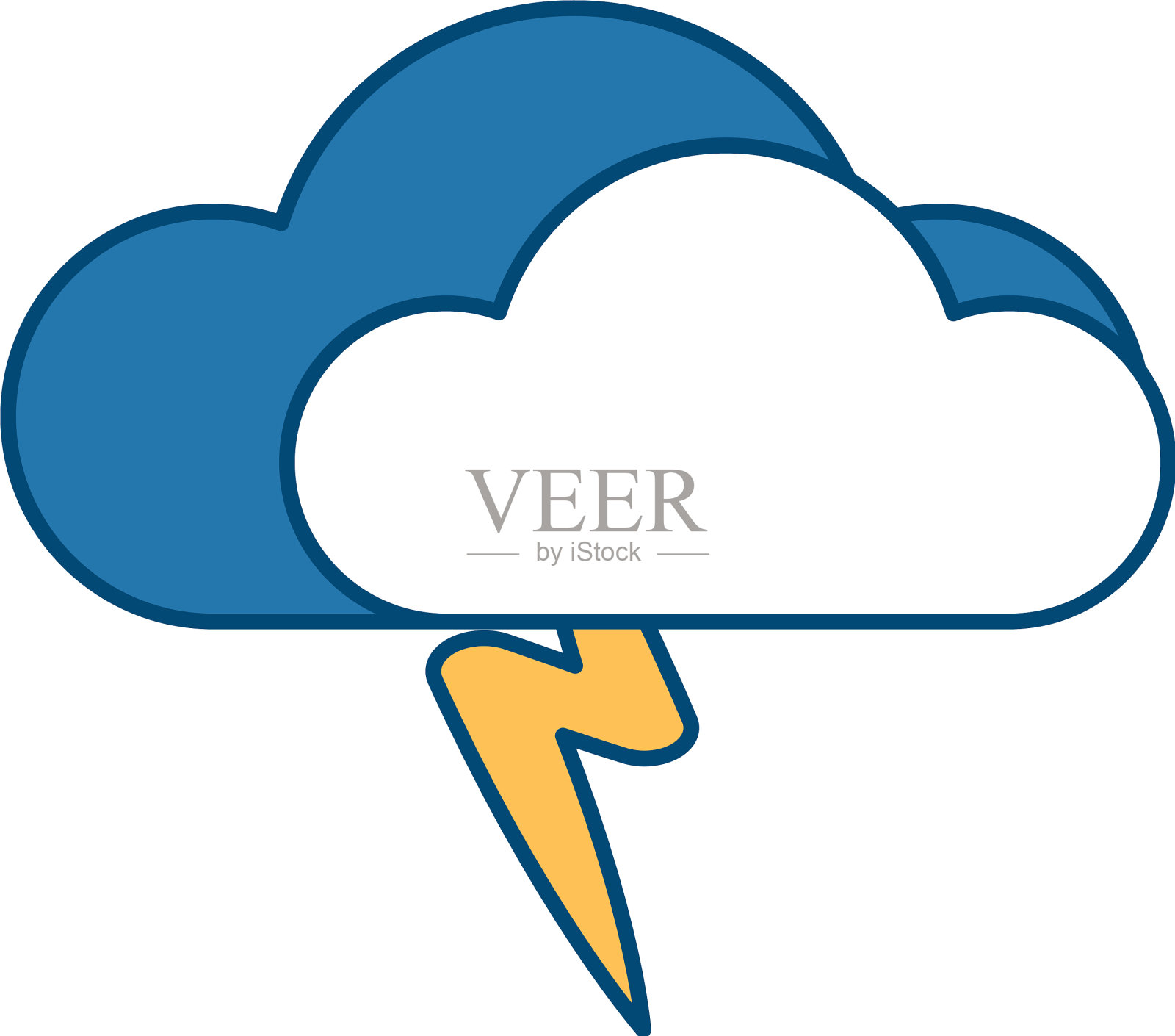 云与雨的象征插画图片素材