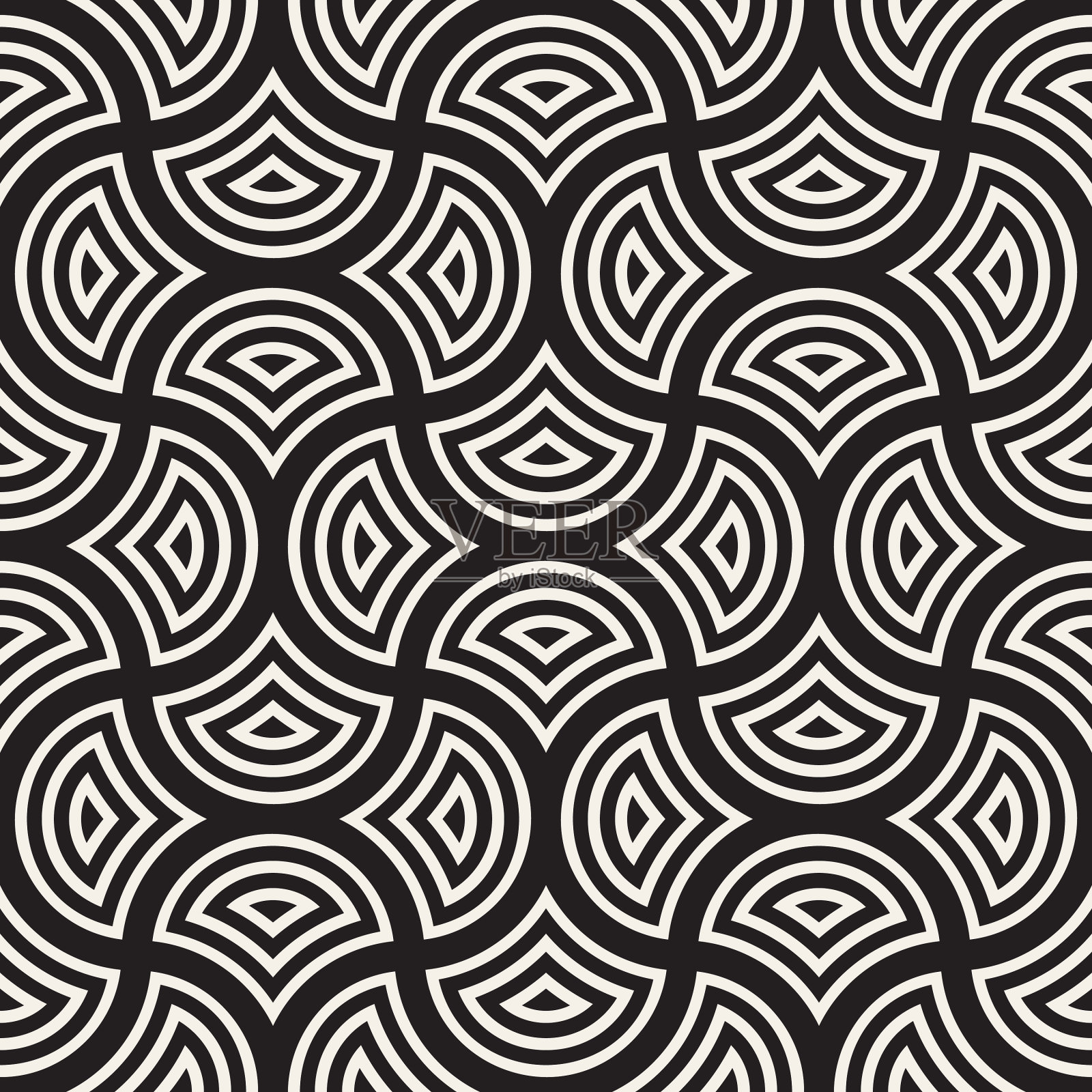 无缝圆润线条图案抽象插画图片素材