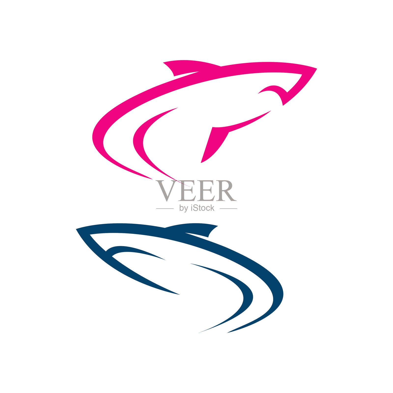 简单的品牌鲨鱼鱼标志为俱乐部冲浪插画图片素材