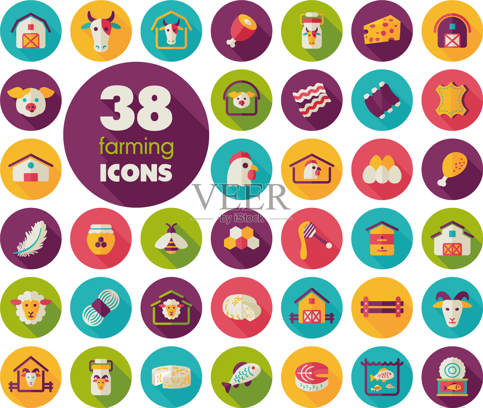 农场动物图标集图标素材