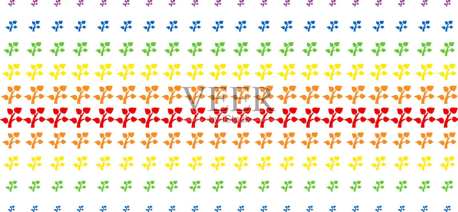 植物区系形态半色调光谱图案插画图片素材