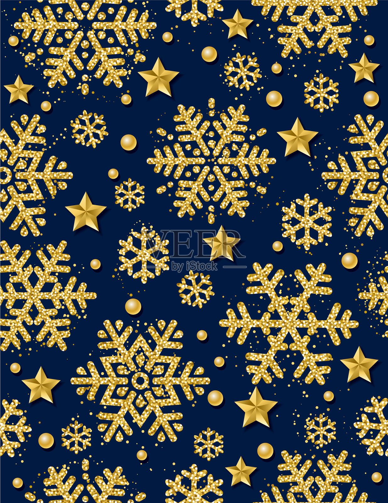 深蓝色圣诞无缝图案背景插画图片素材