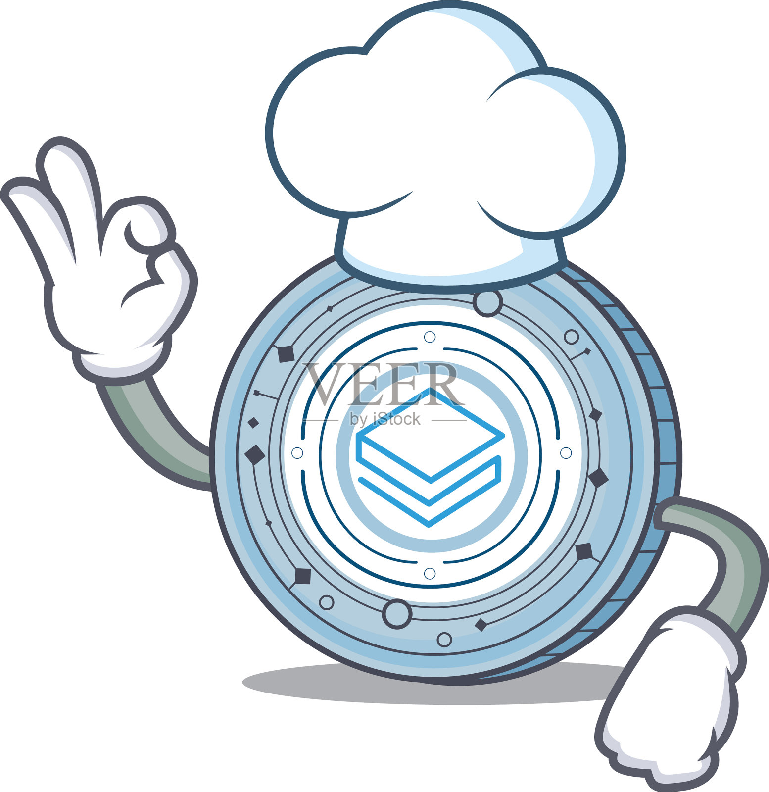 厨师战略硬币人物卡通设计元素图片