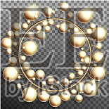 圣诞透明的金花圈插画图片素材