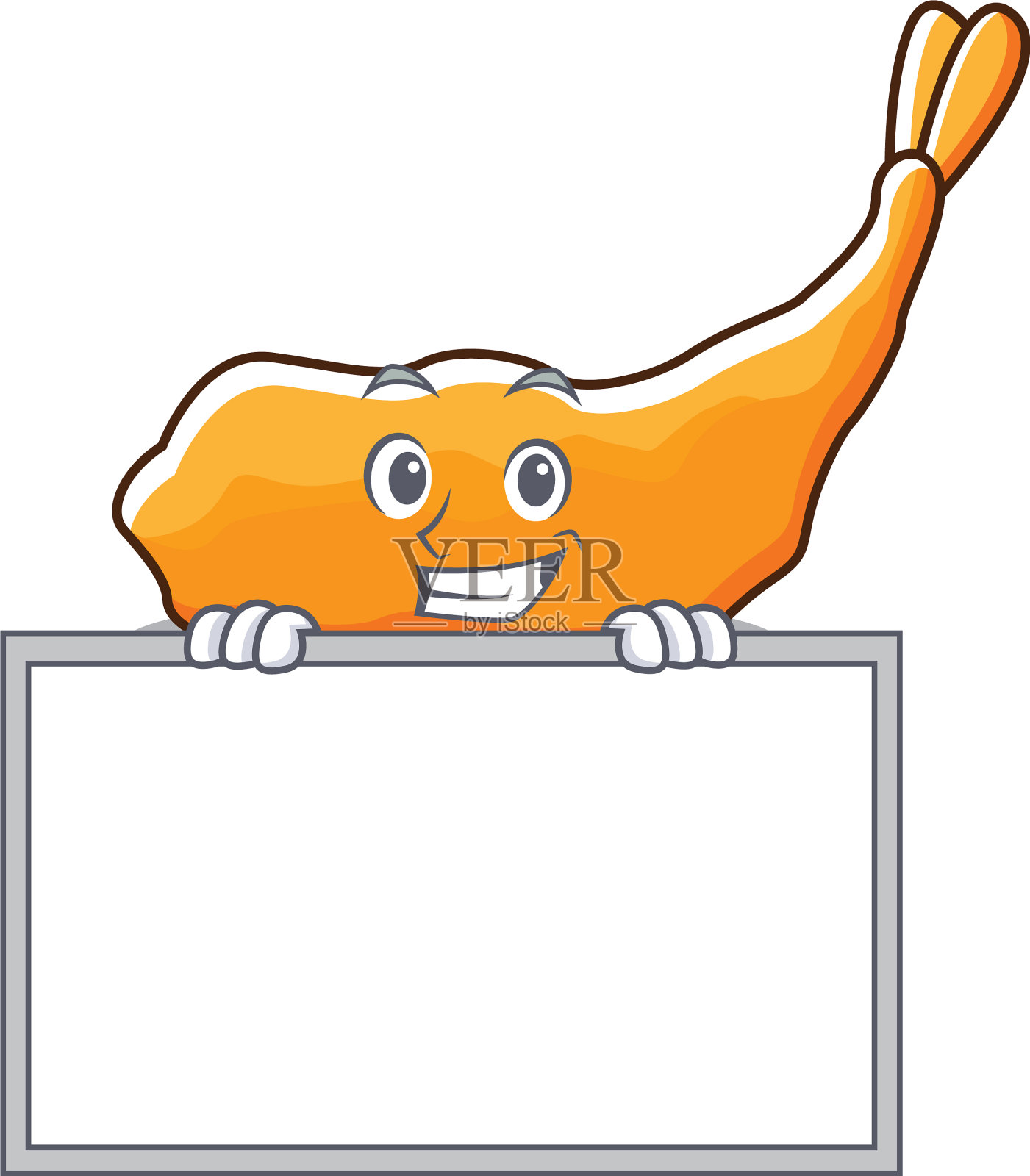 咧嘴笑着的天妇罗卡通人物插画图片素材