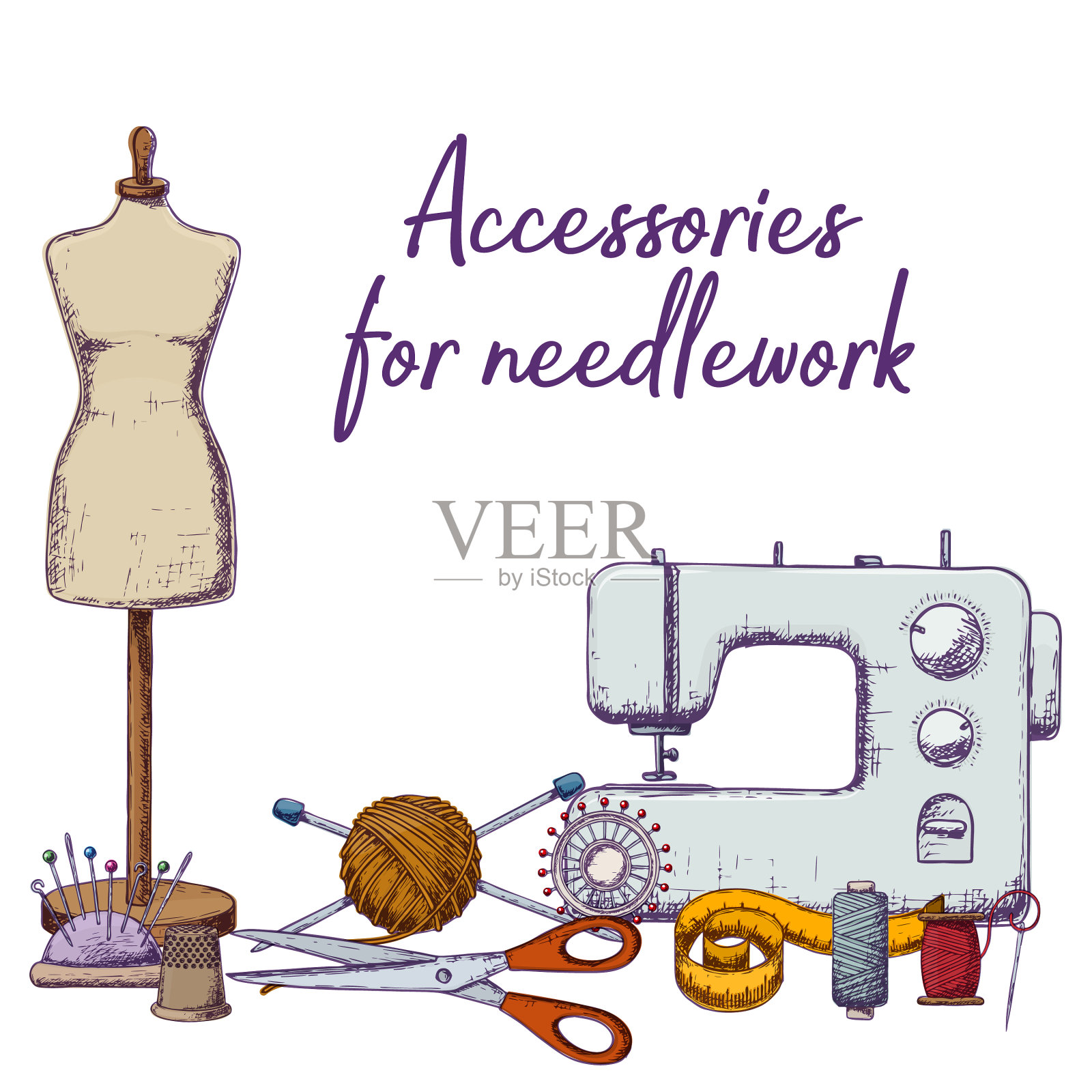 附件为刺绣设计元素图片