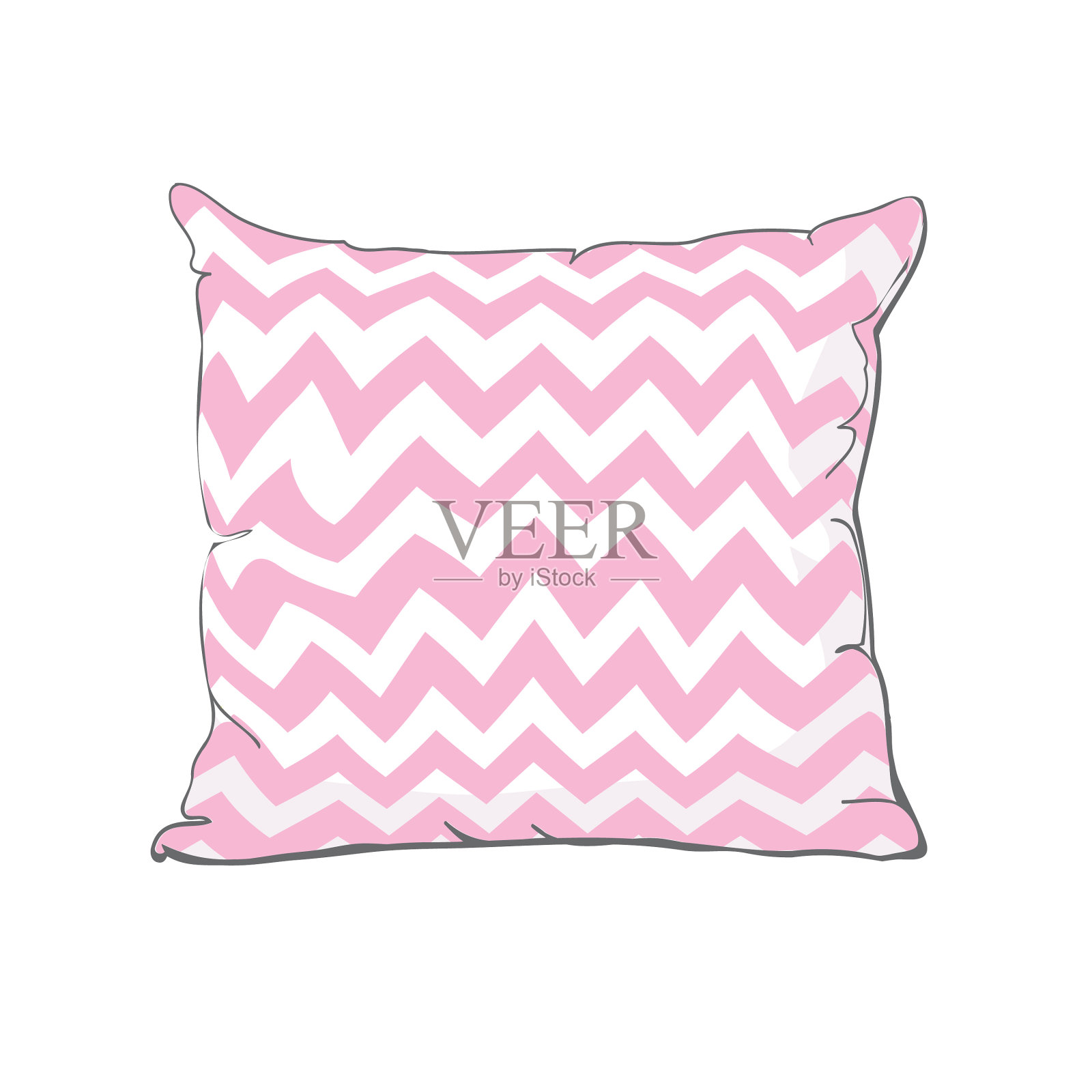 卡通装饰枕头手绘一套设计元素图片