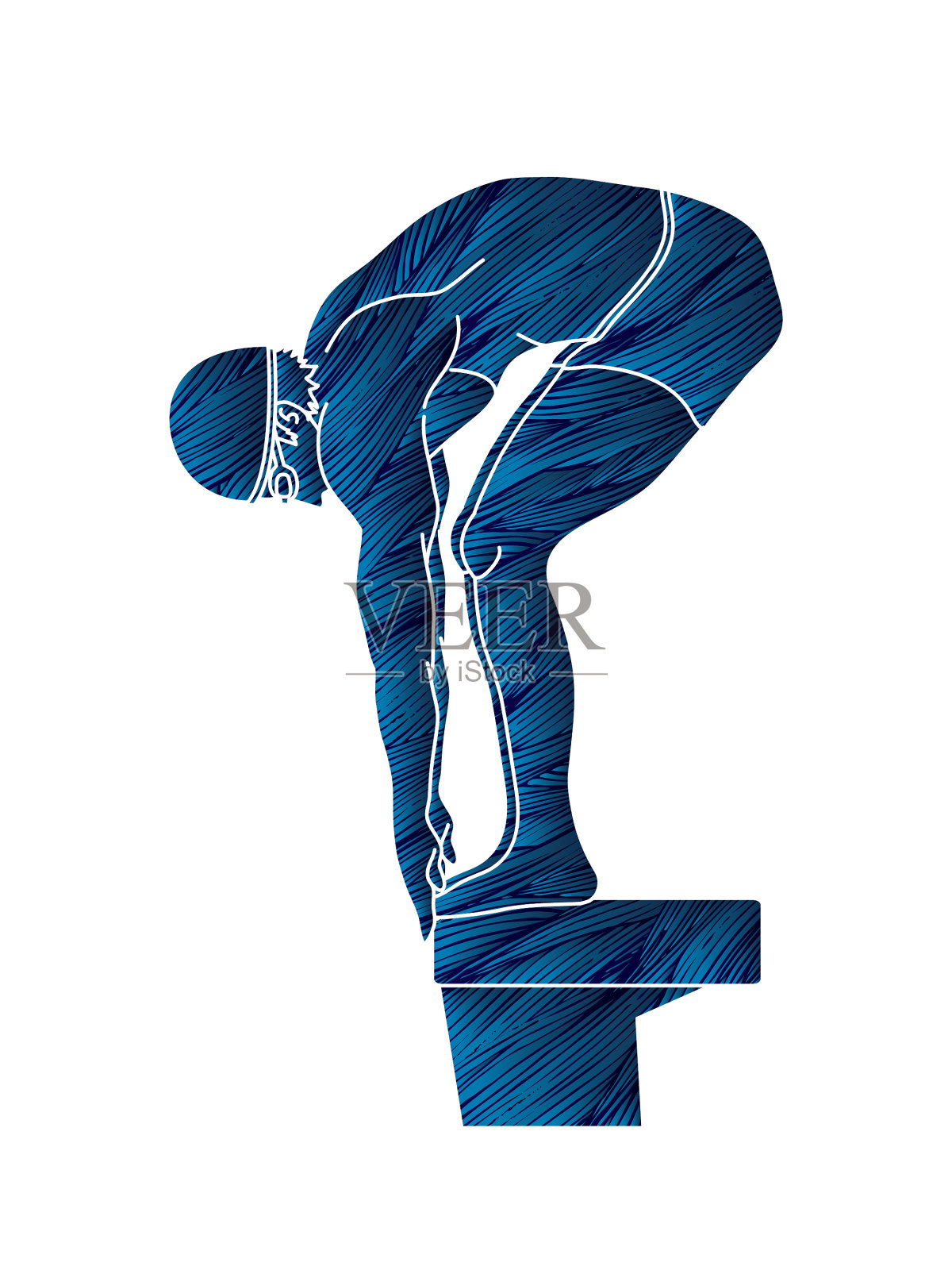 游泳运动员准备跳跃设计元素图片