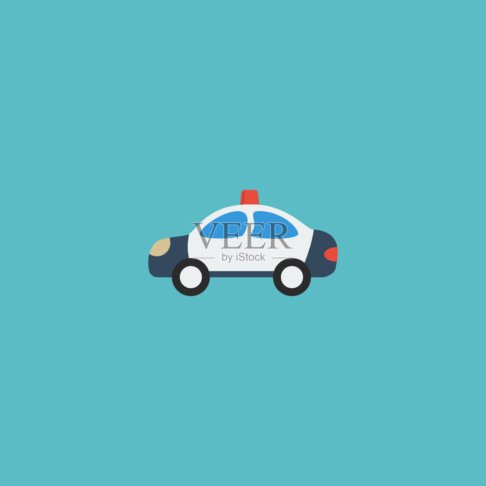 平面图标警车元素的插画图片素材