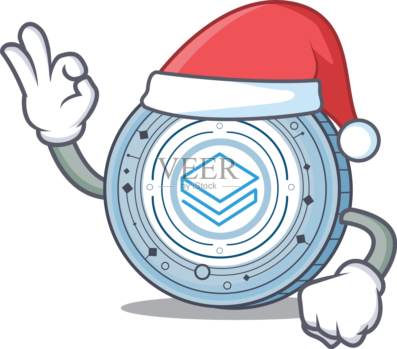 圣诞老人战略硬币吉祥物卡通设计元素图片