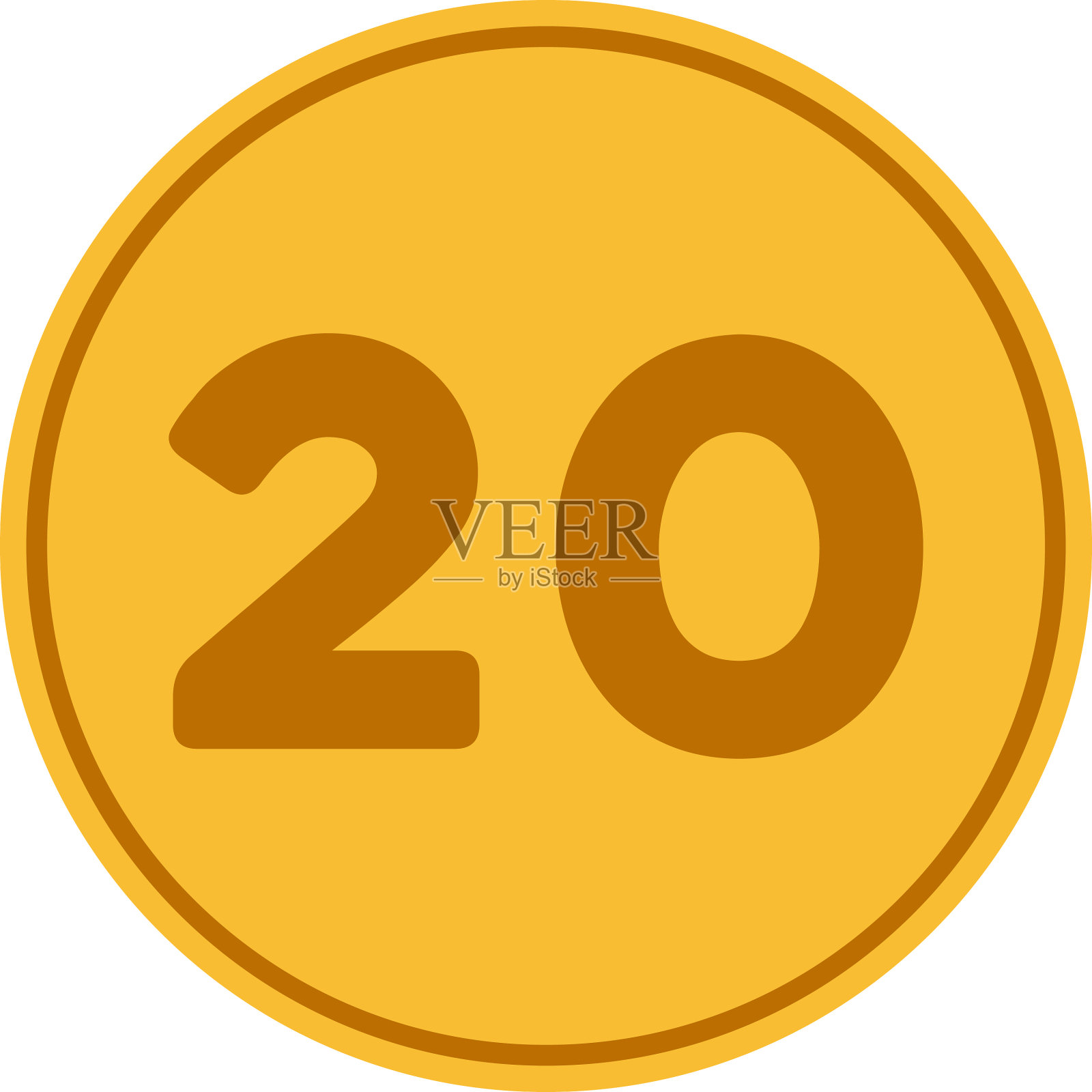 二十个金币图标素材