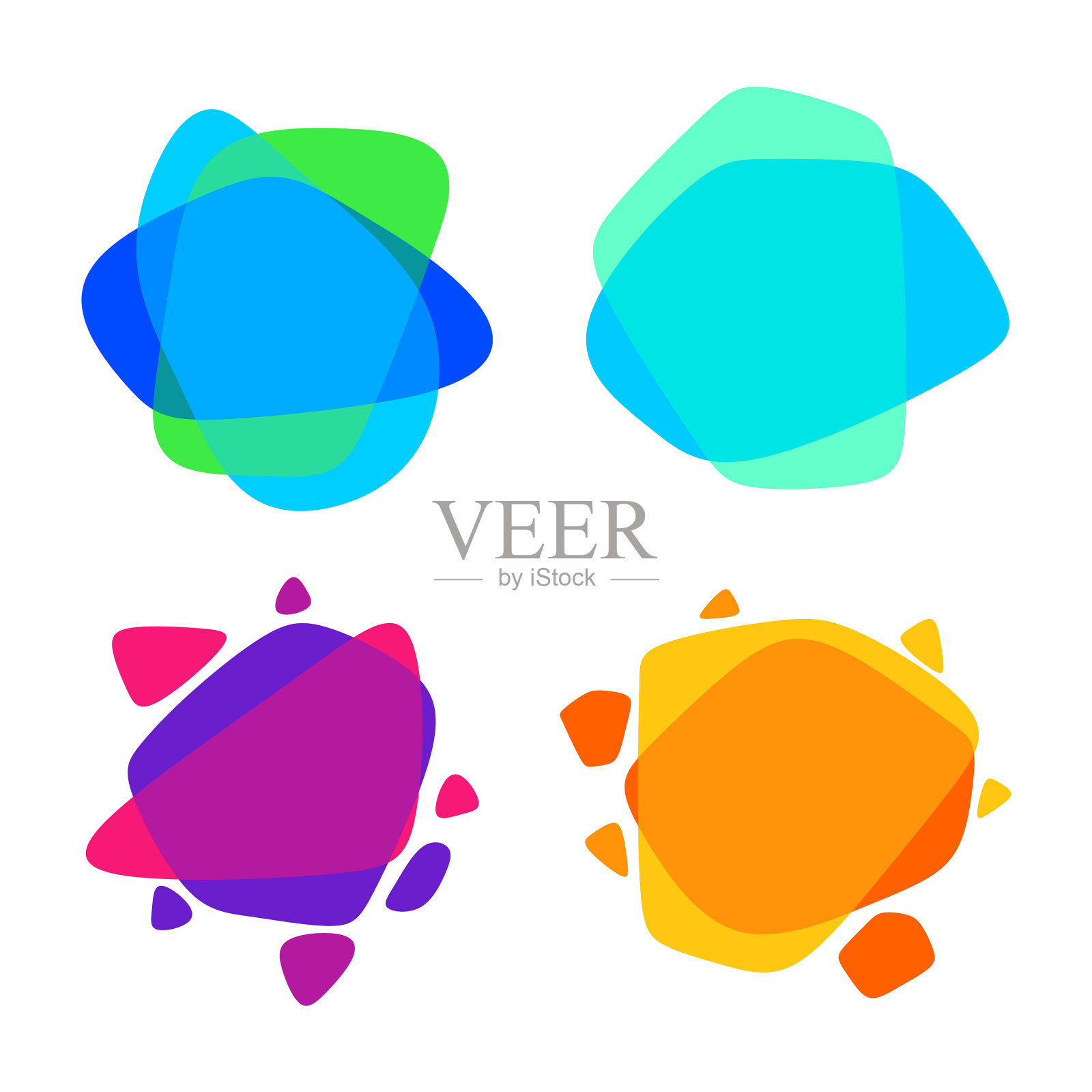 一套彩色的抽象背景插画图片素材