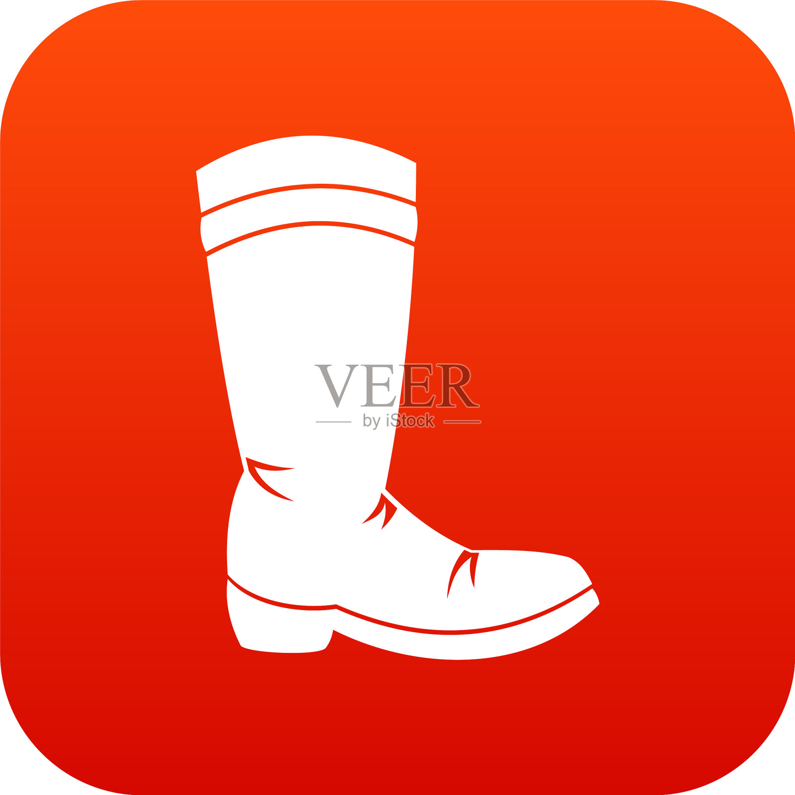 牛仔靴图标数码红色插画图片素材