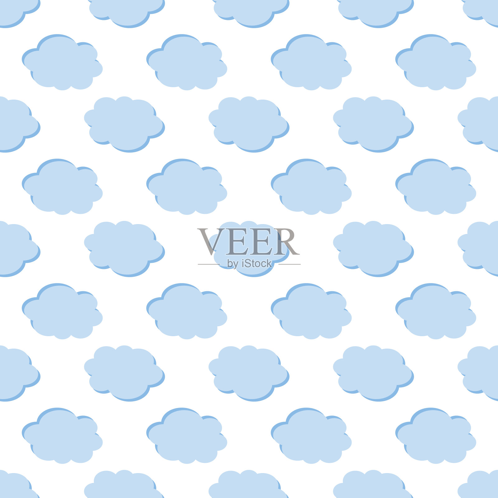云天气无缝模式背景插画图片素材