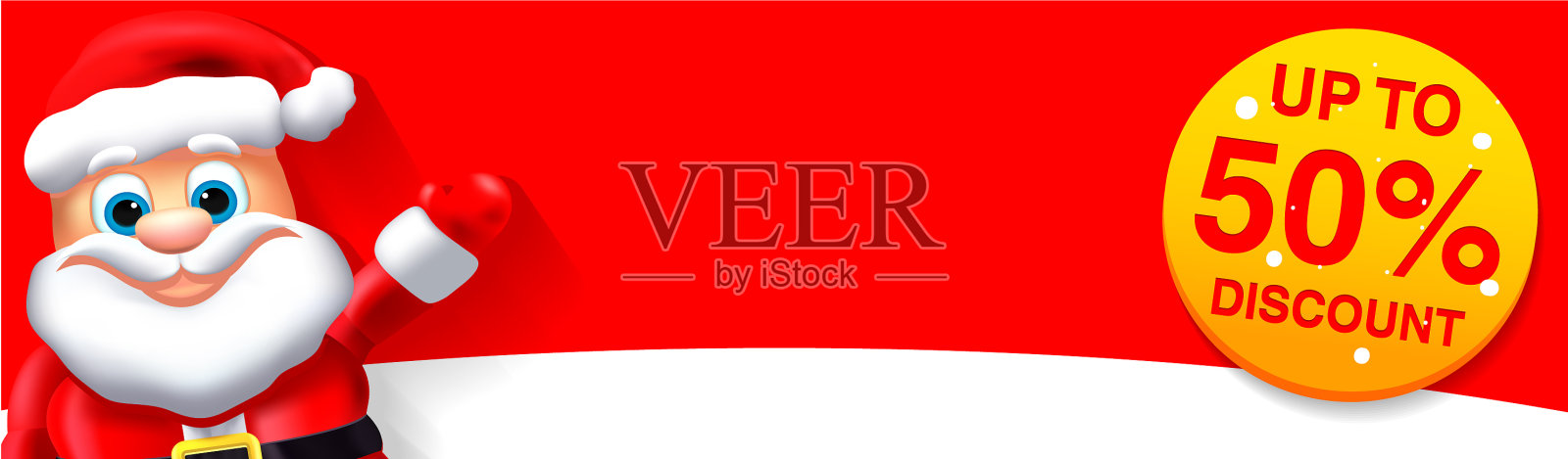 圣诞老人销售横幅设计-节日问候插画图片素材