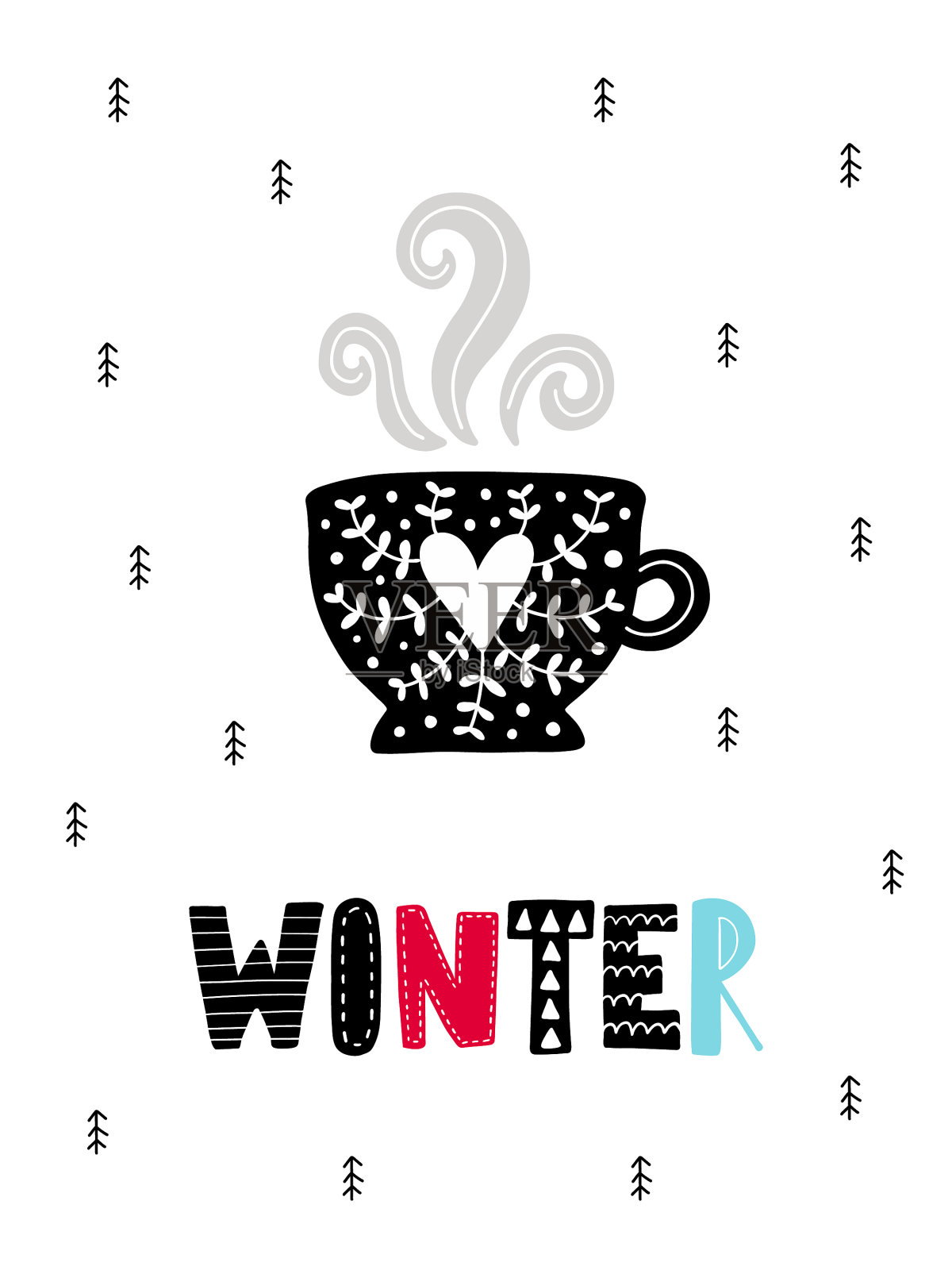 圣诞贺卡插画图片素材