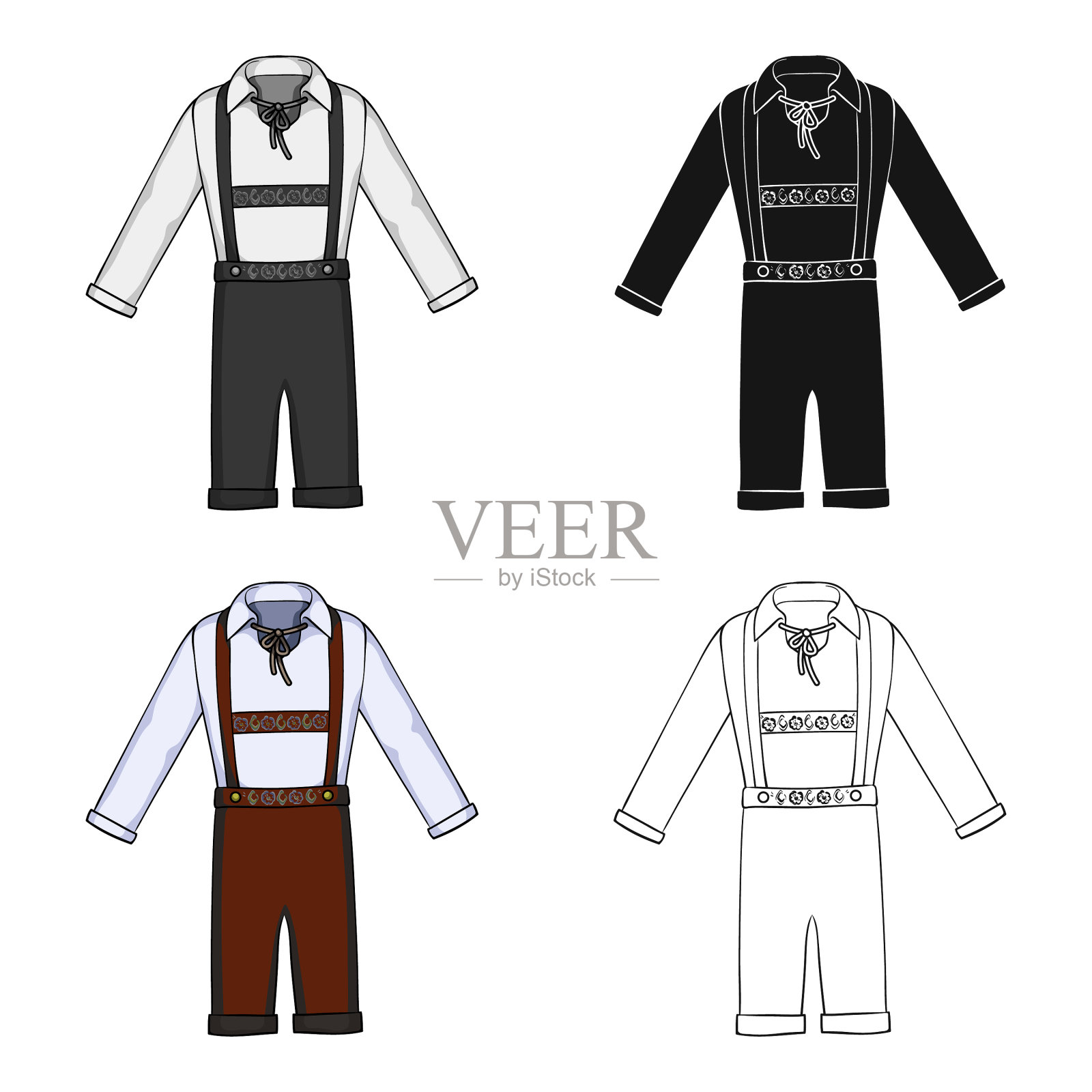 西装在卡通风格的单一图标西装插画图片素材