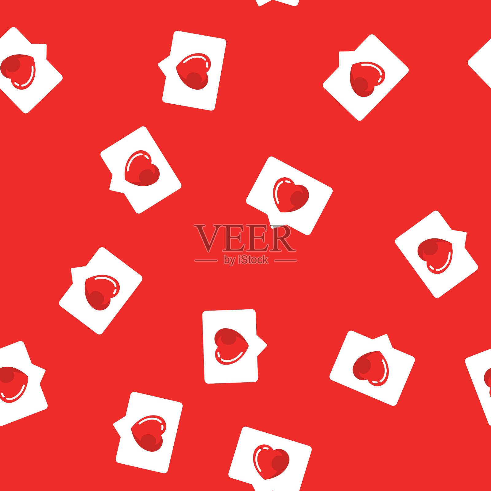 红心在聊天泡在手机短信和插画图片素材