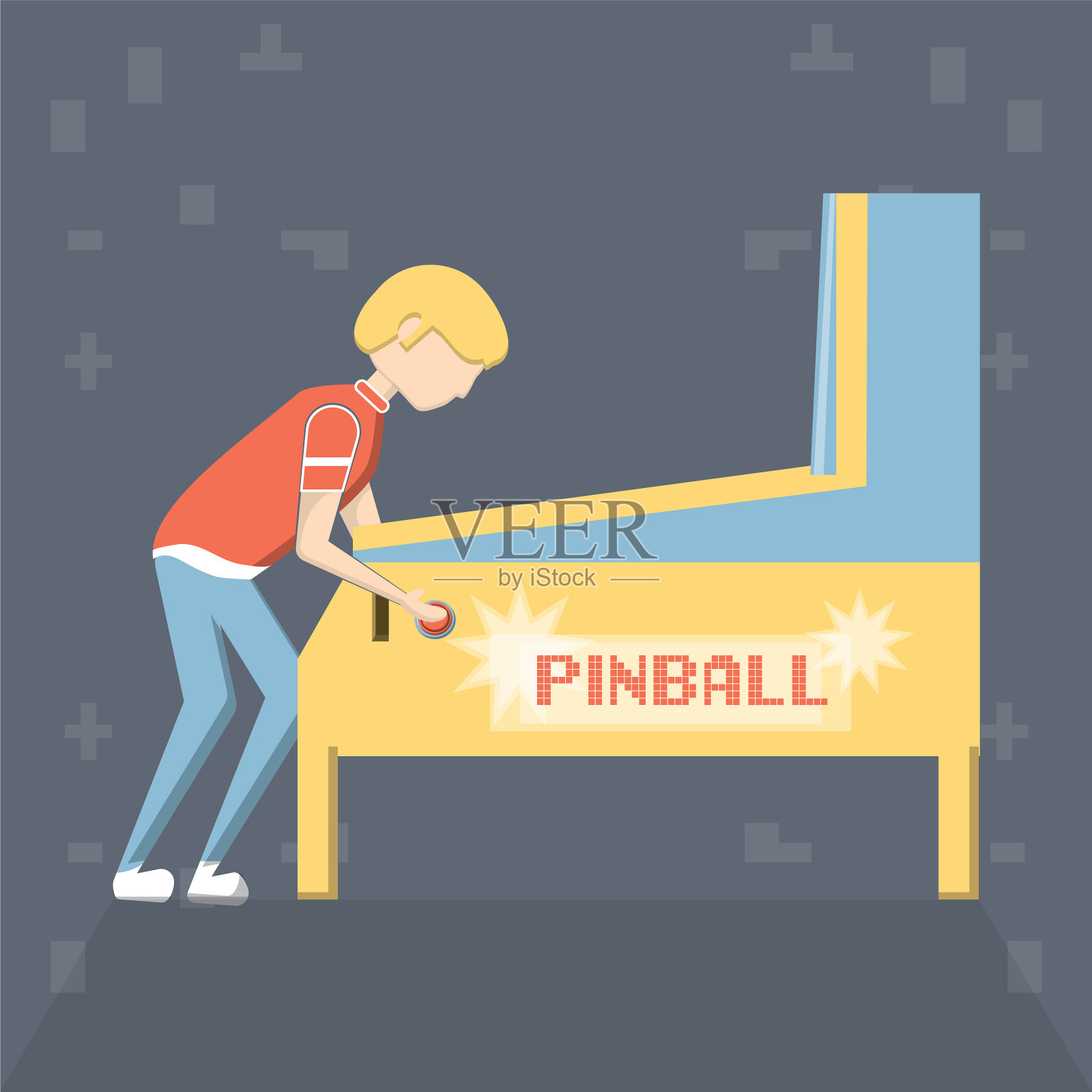 街机电子游戏设计插画图片素材