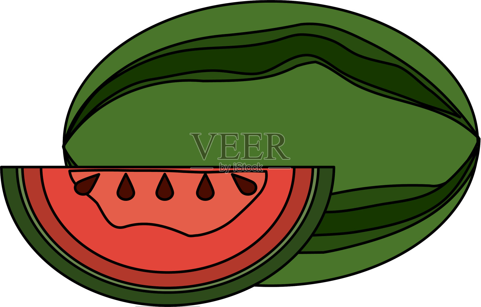 西瓜果实孤立插画图片素材