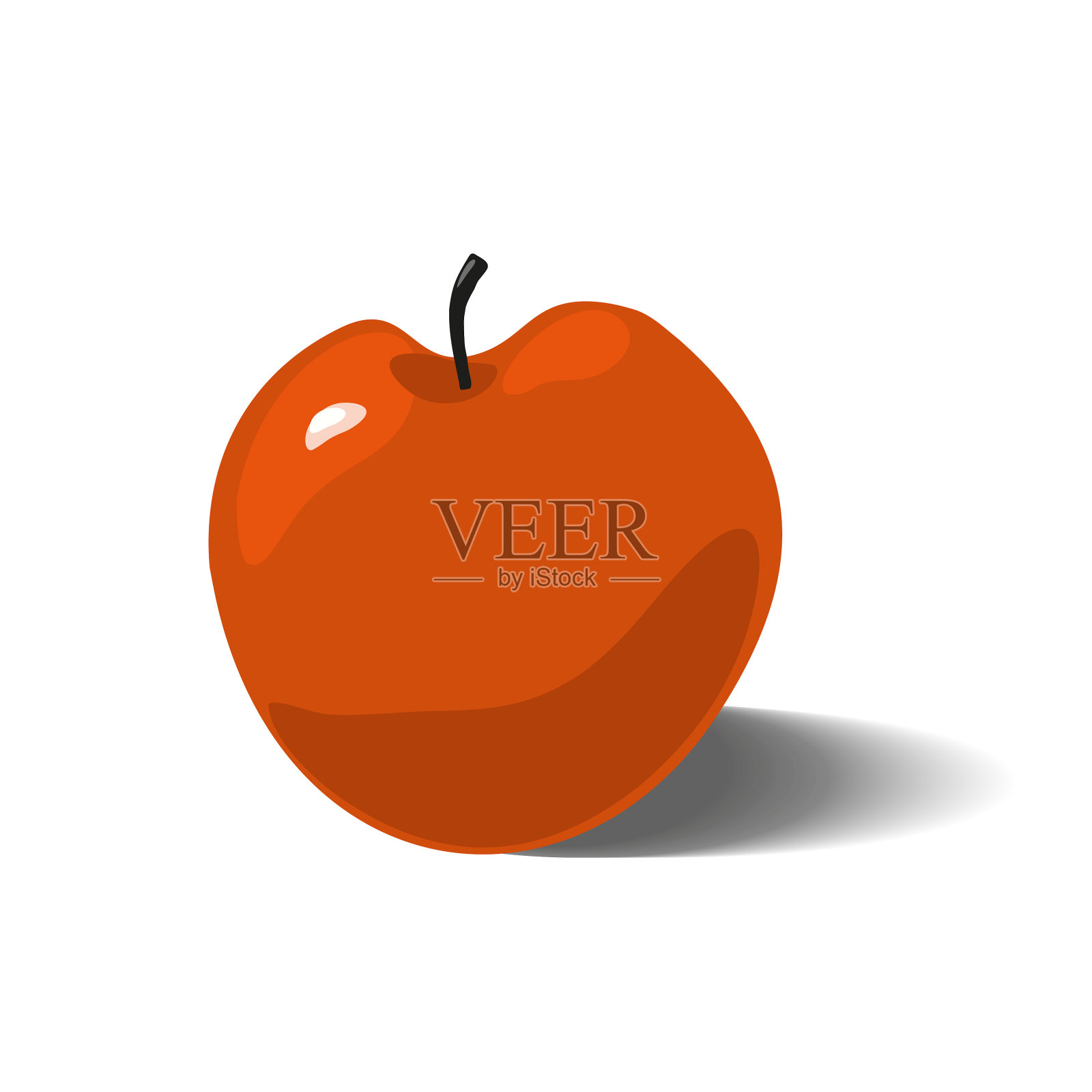 红苹果孤立在白色背景上设计元素图片