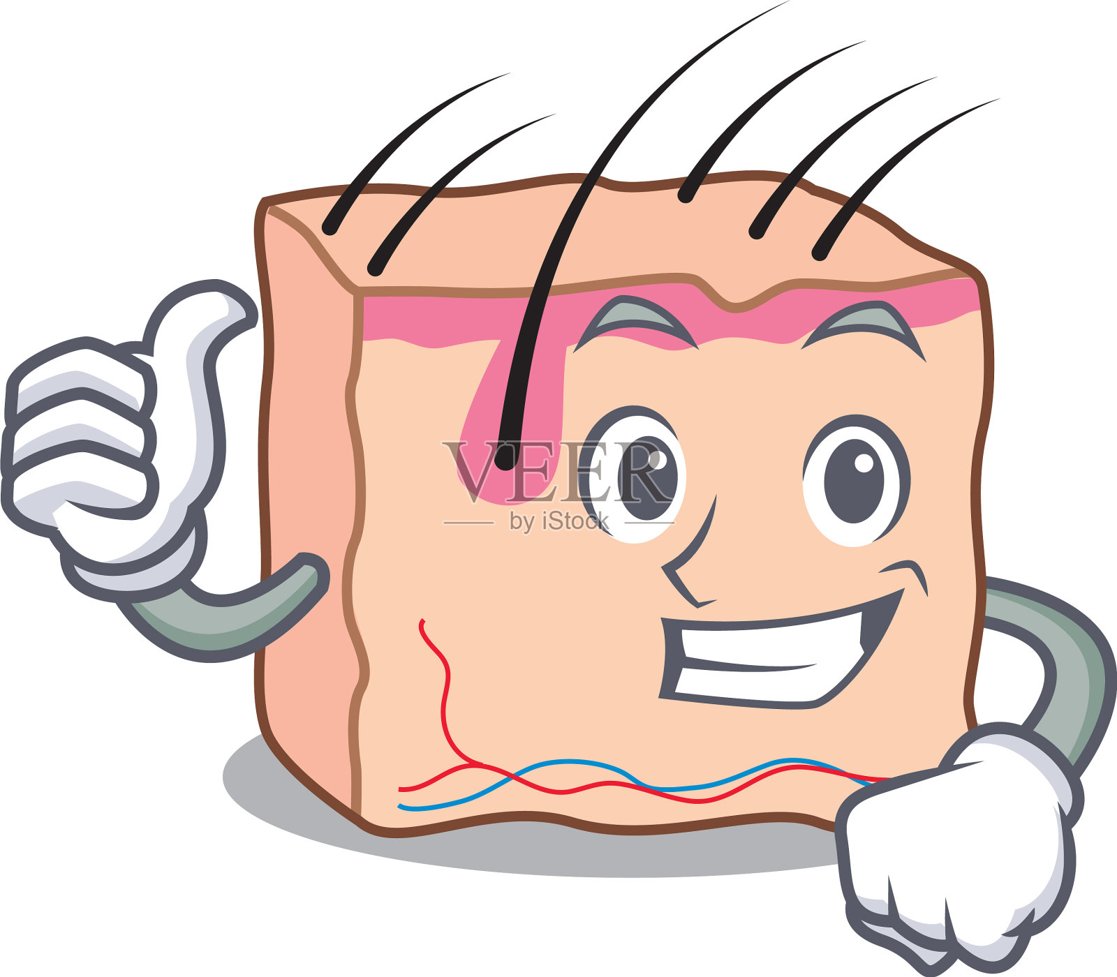 拇指向上皮肤人物卡通风格设计元素图片