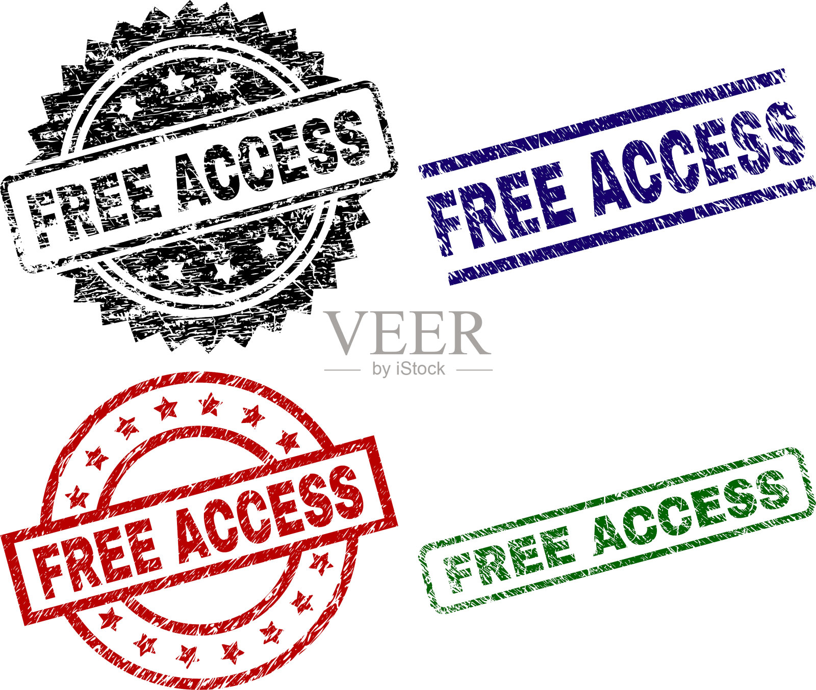 垃圾纹理自由访问印章印章插画图片素材