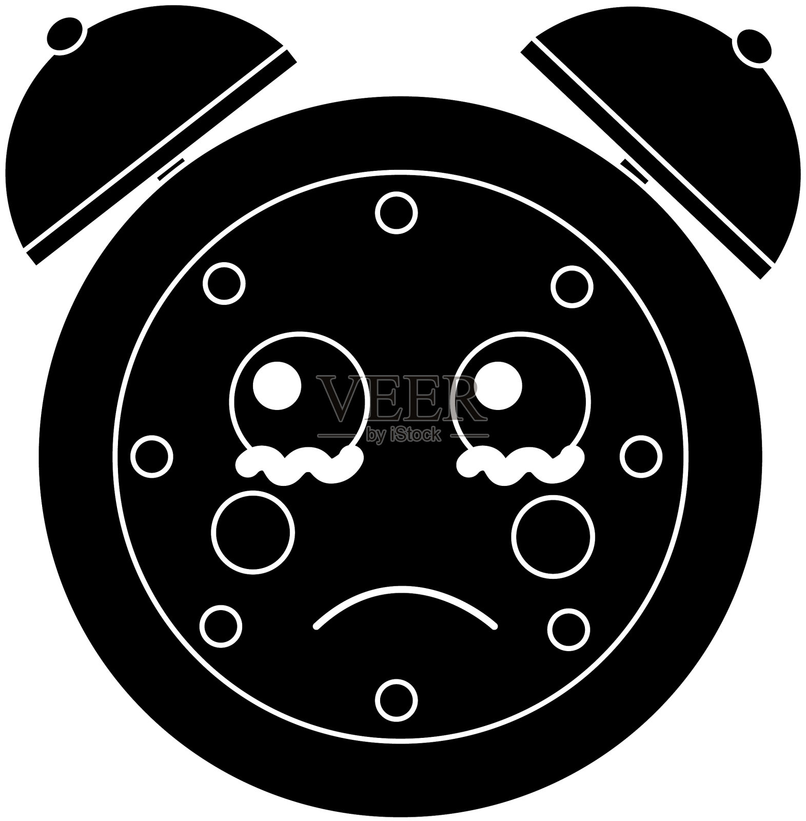 卡哇伊卡通闹钟人物设计元素图片