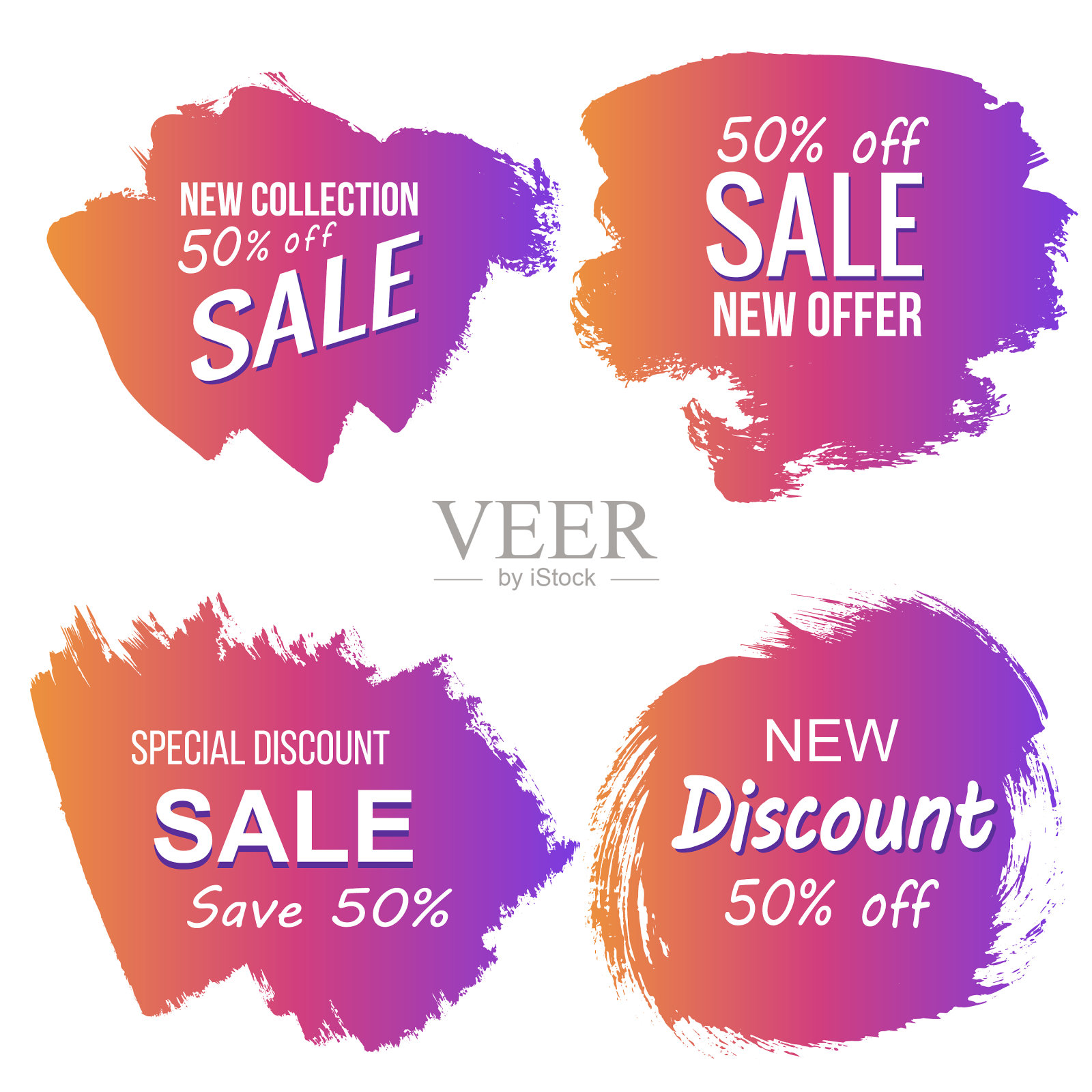 五颜六色的折扣和销售标签设计元素图片