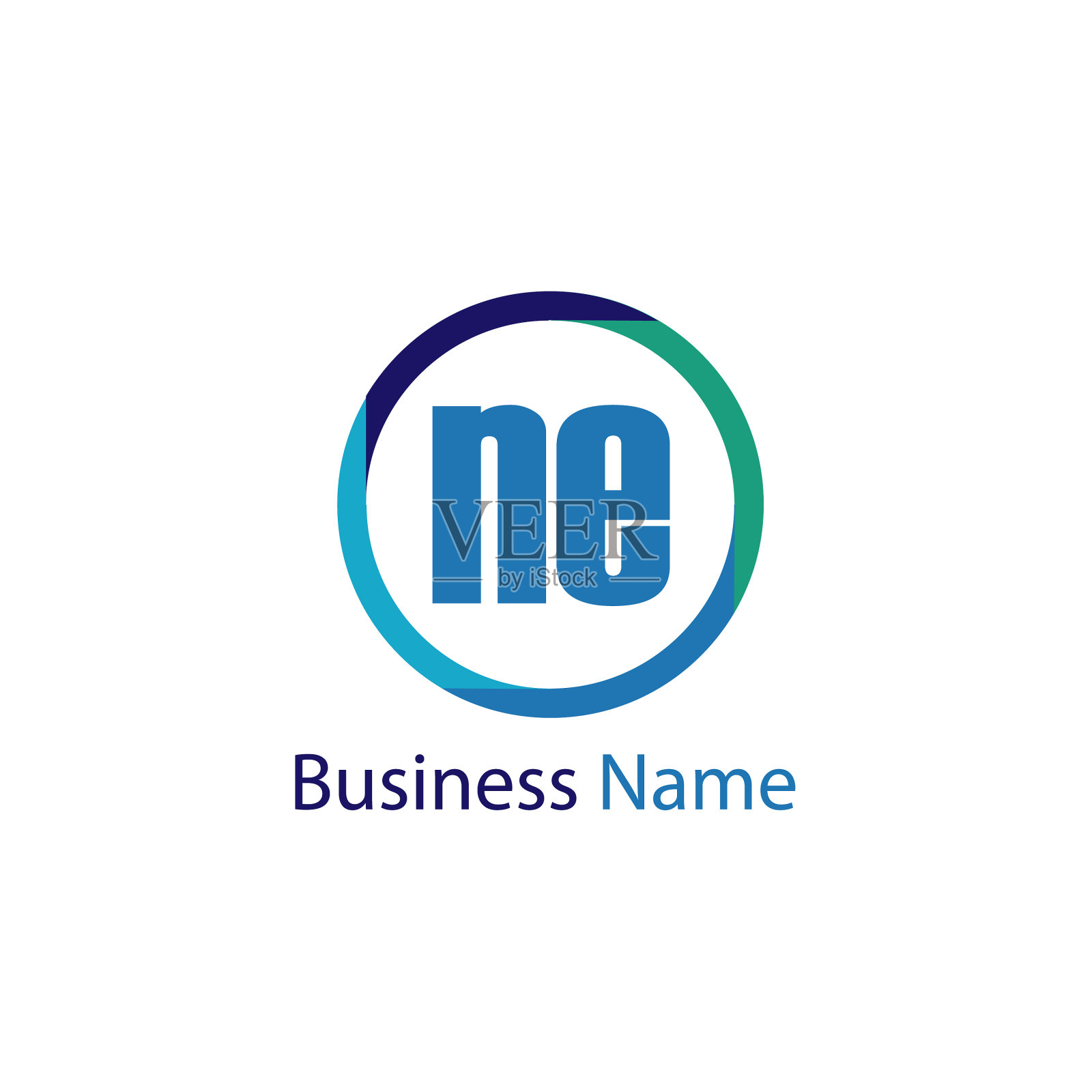 首字母ne标志模板设计插画图片素材