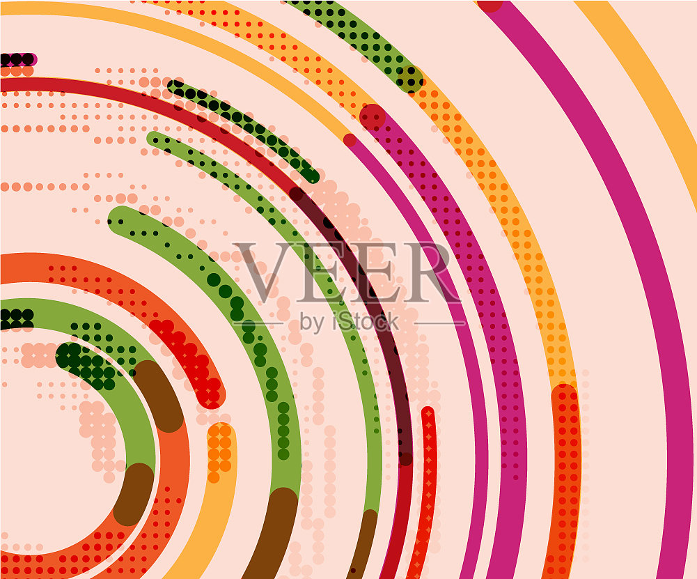 圆线圆几何抽象插画图片素材