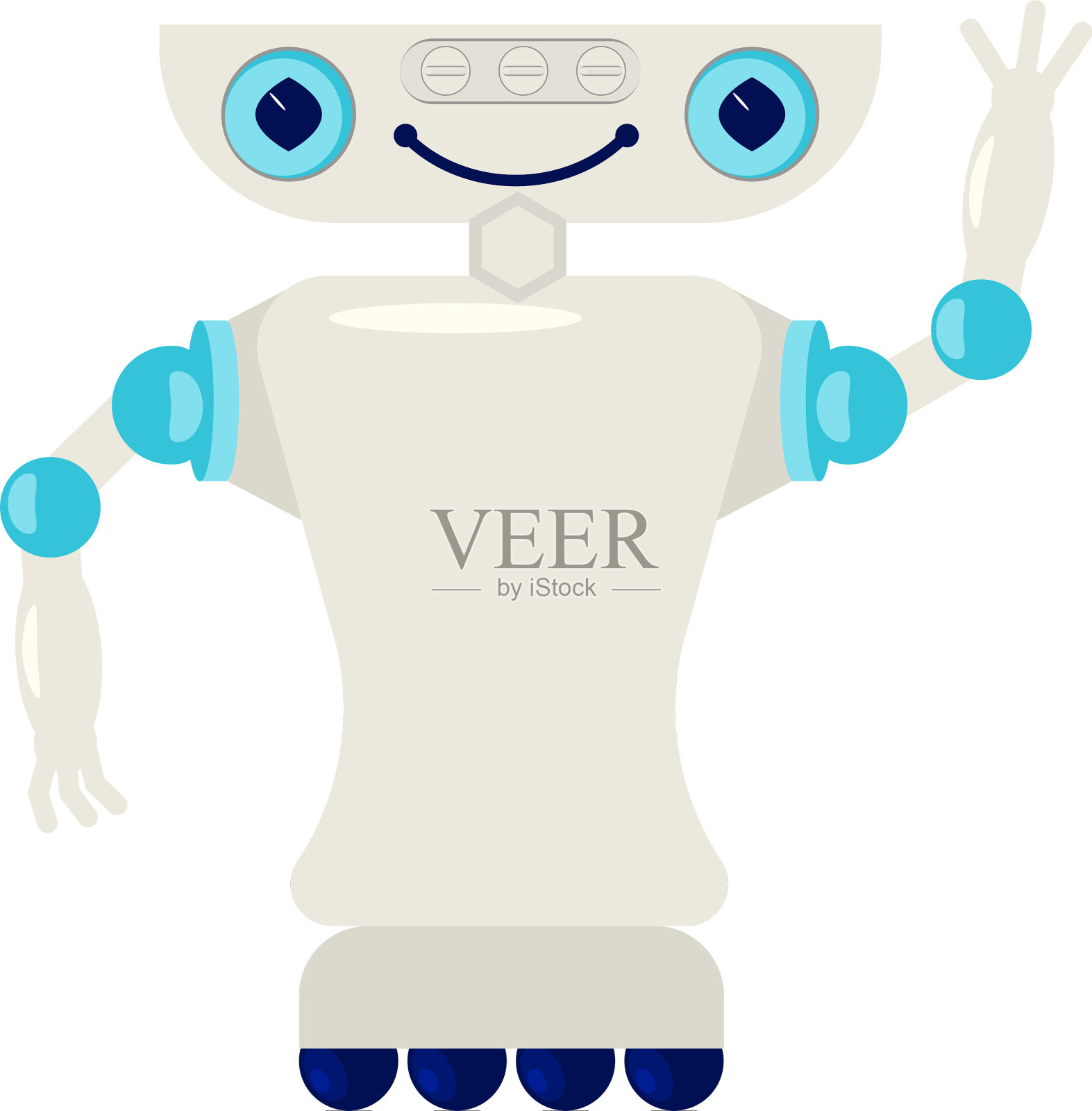 卡通可爱聊天机器人设计元素图片