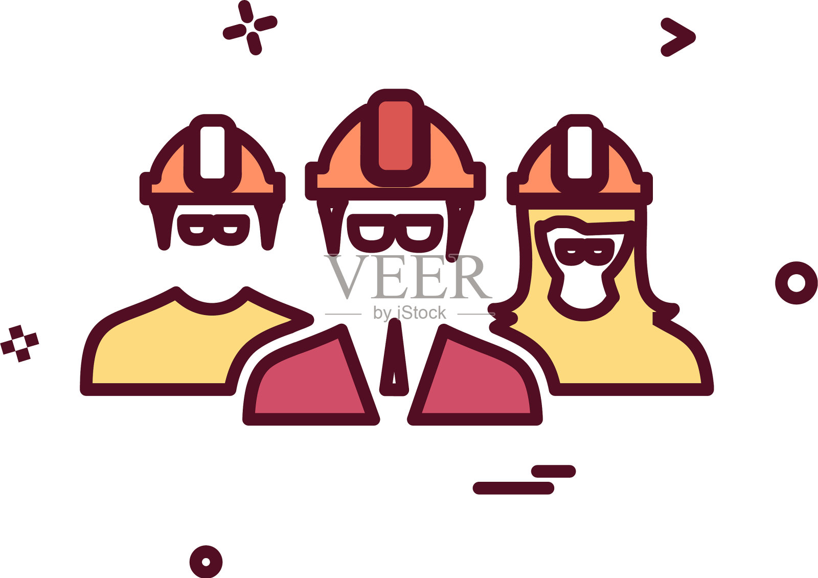 工程师团队图标设计插画图片素材