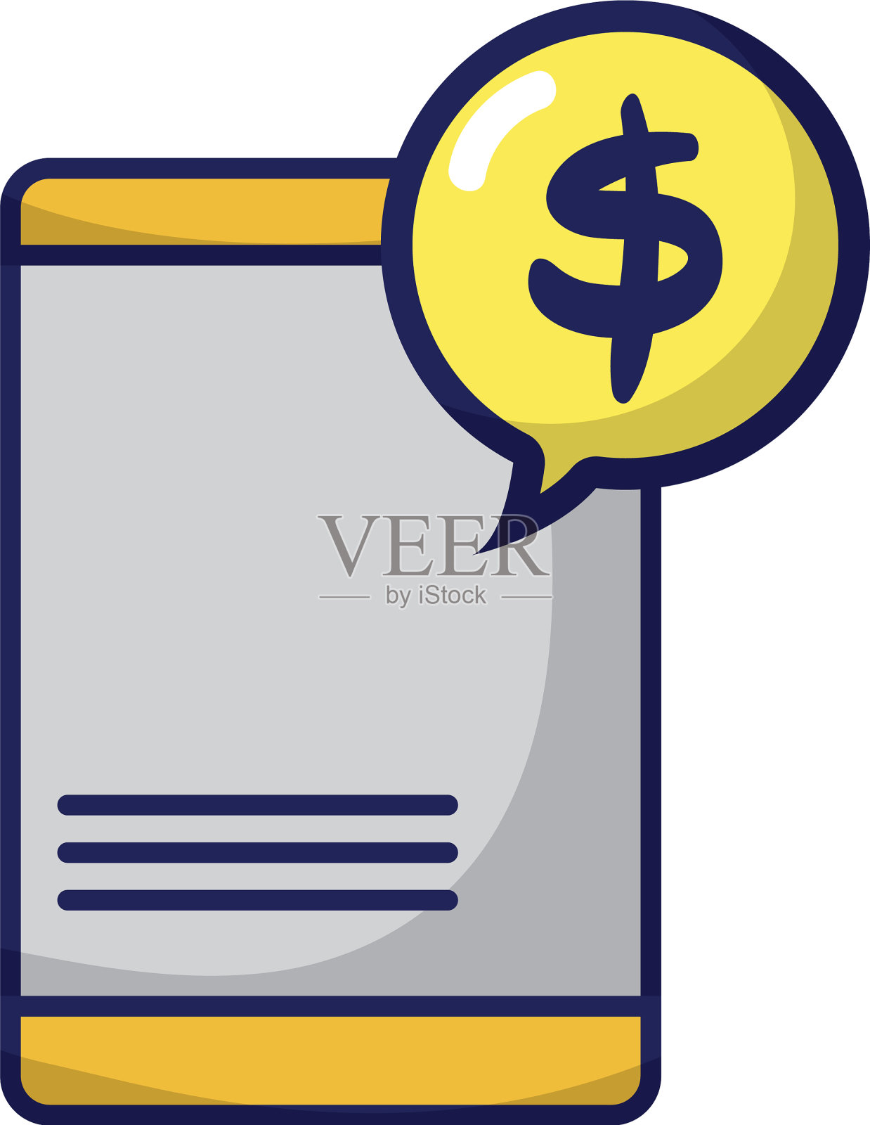 里面有美元符号的智能手机技术设计元素图片