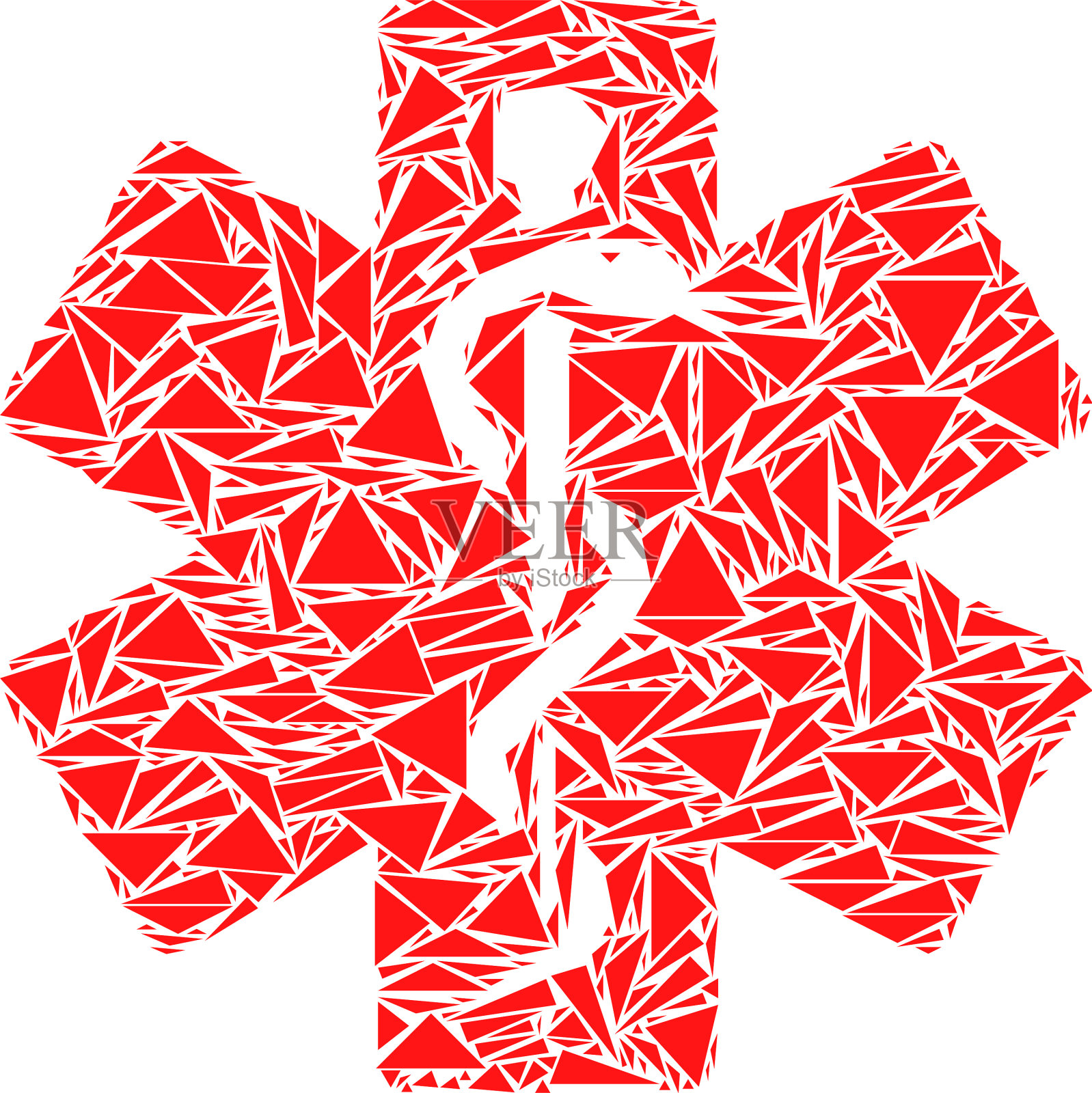 医学标志三角形马赛克插画图片素材