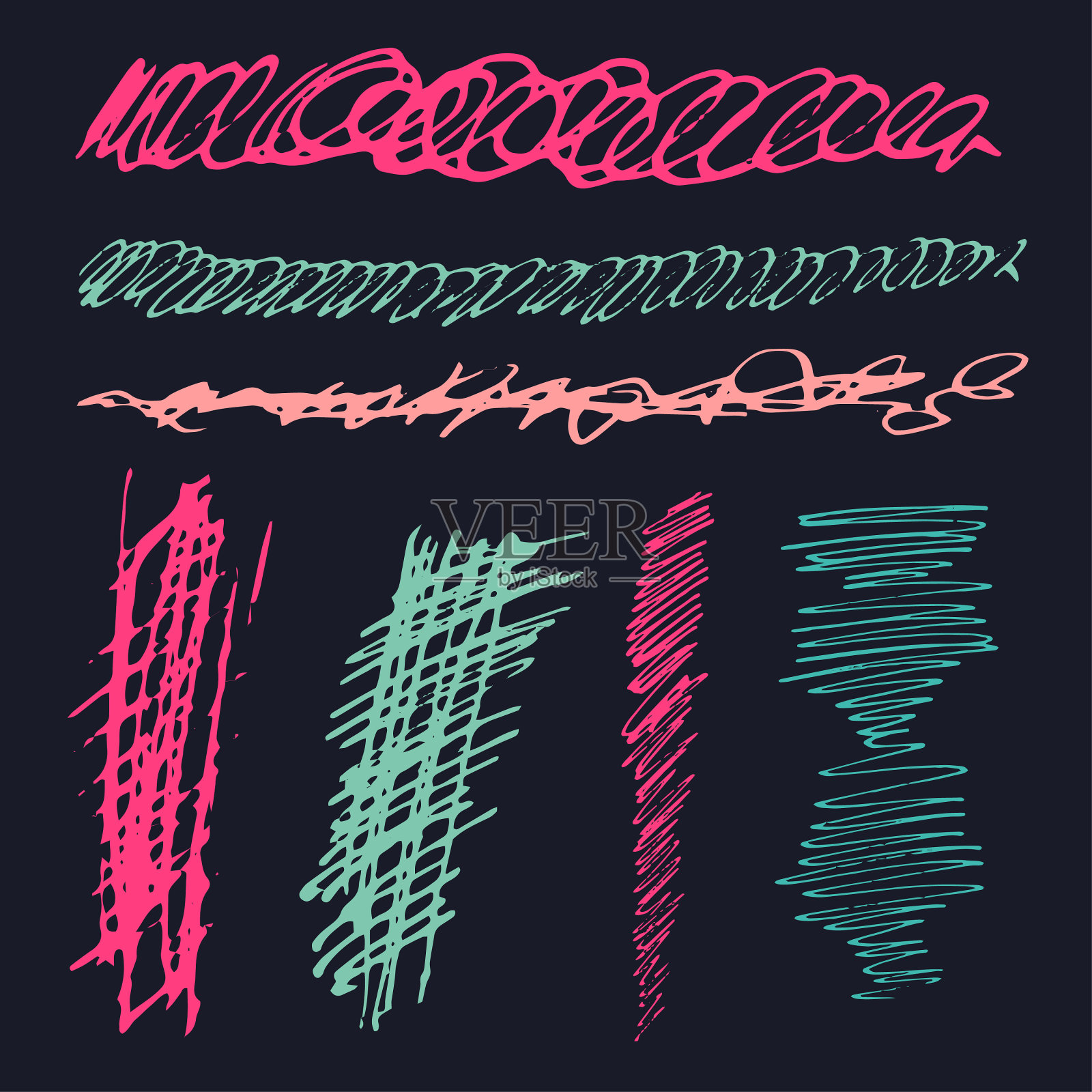 垃圾墨笔画集插画图片素材