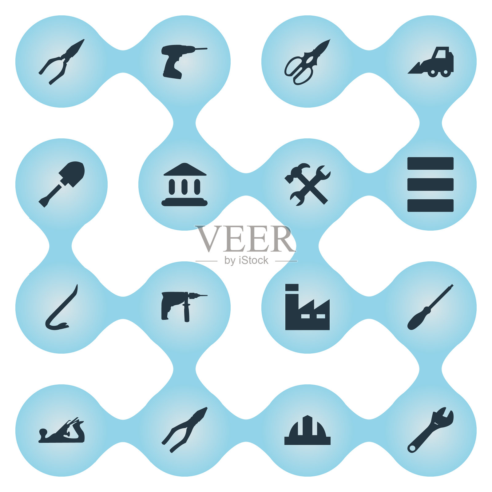 一组简单的工作图标图标素材