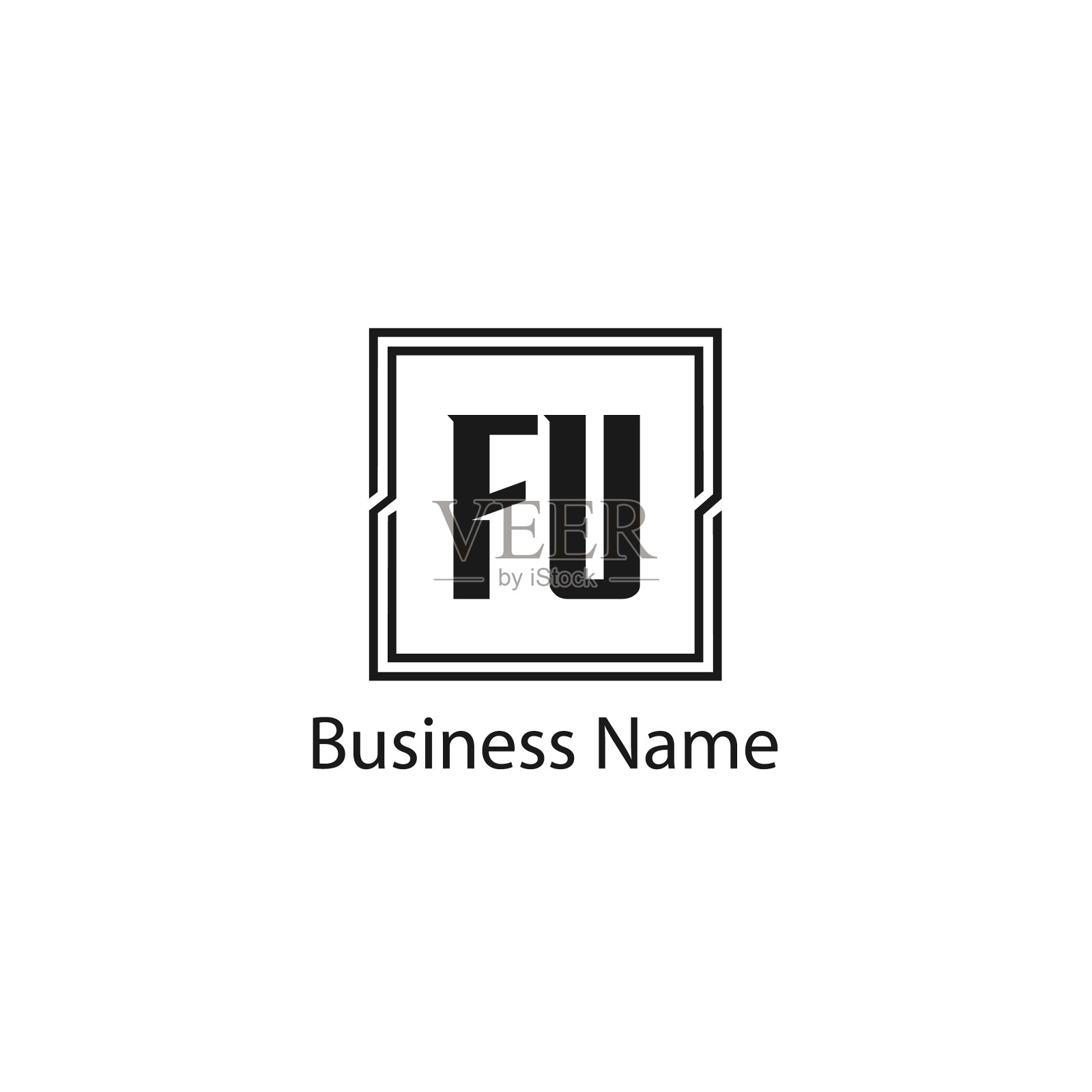 首字母fu标志模板设计插画图片素材