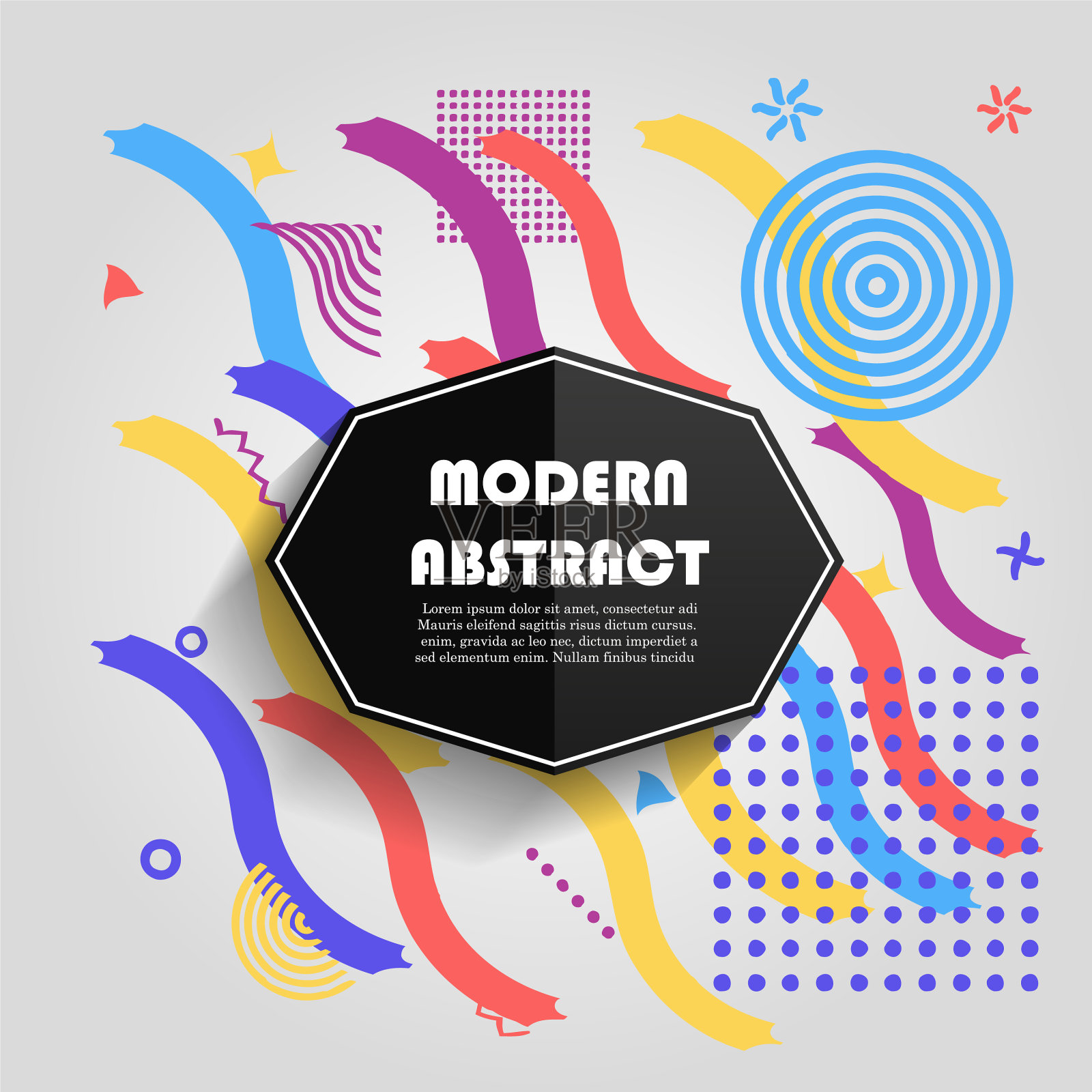 抽象多彩的几何图案设计插画图片素材