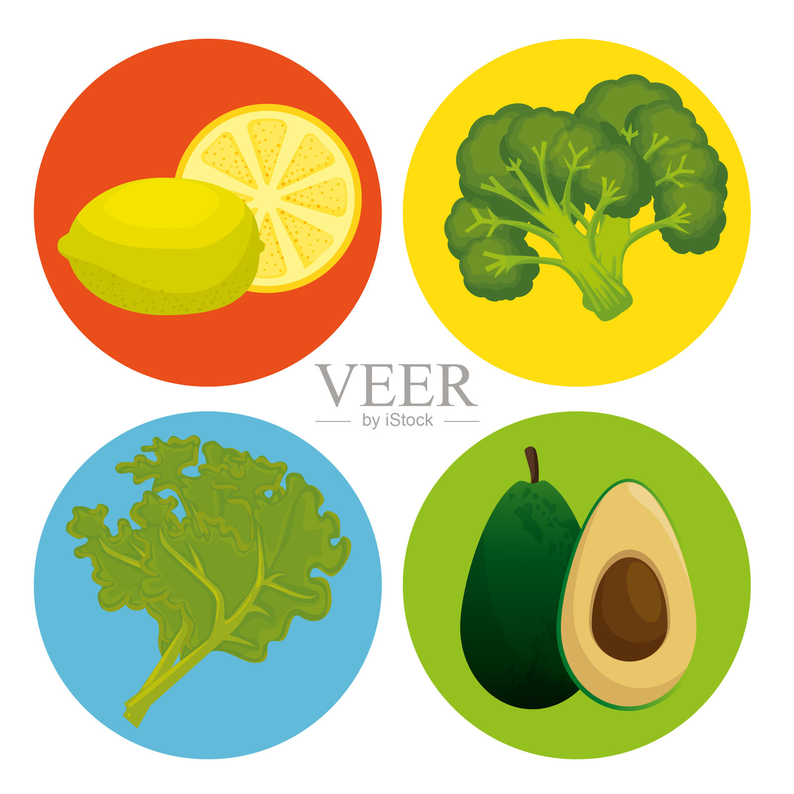 健康水果和蔬菜插画图片素材