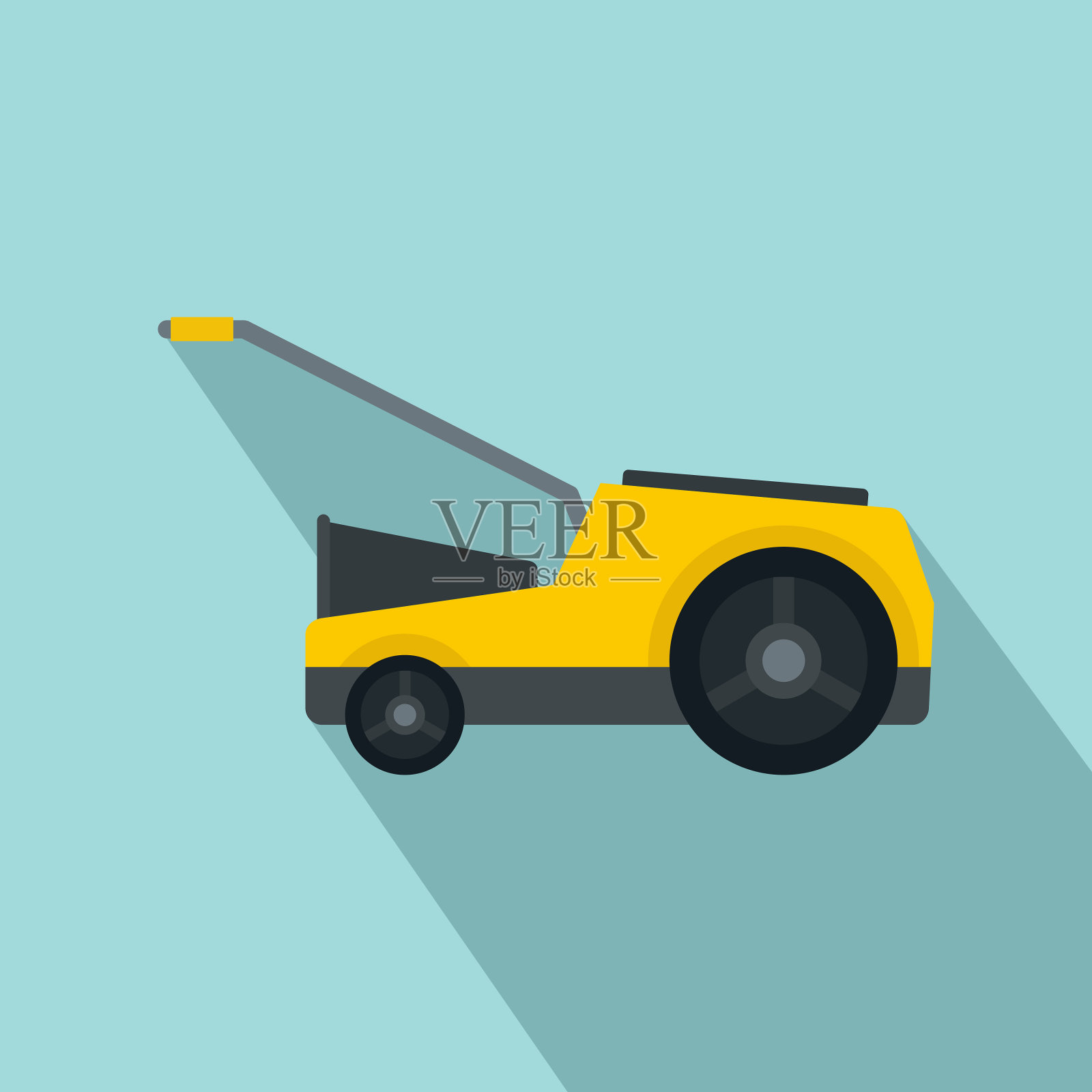 割草机图标平坦风格插画图片素材