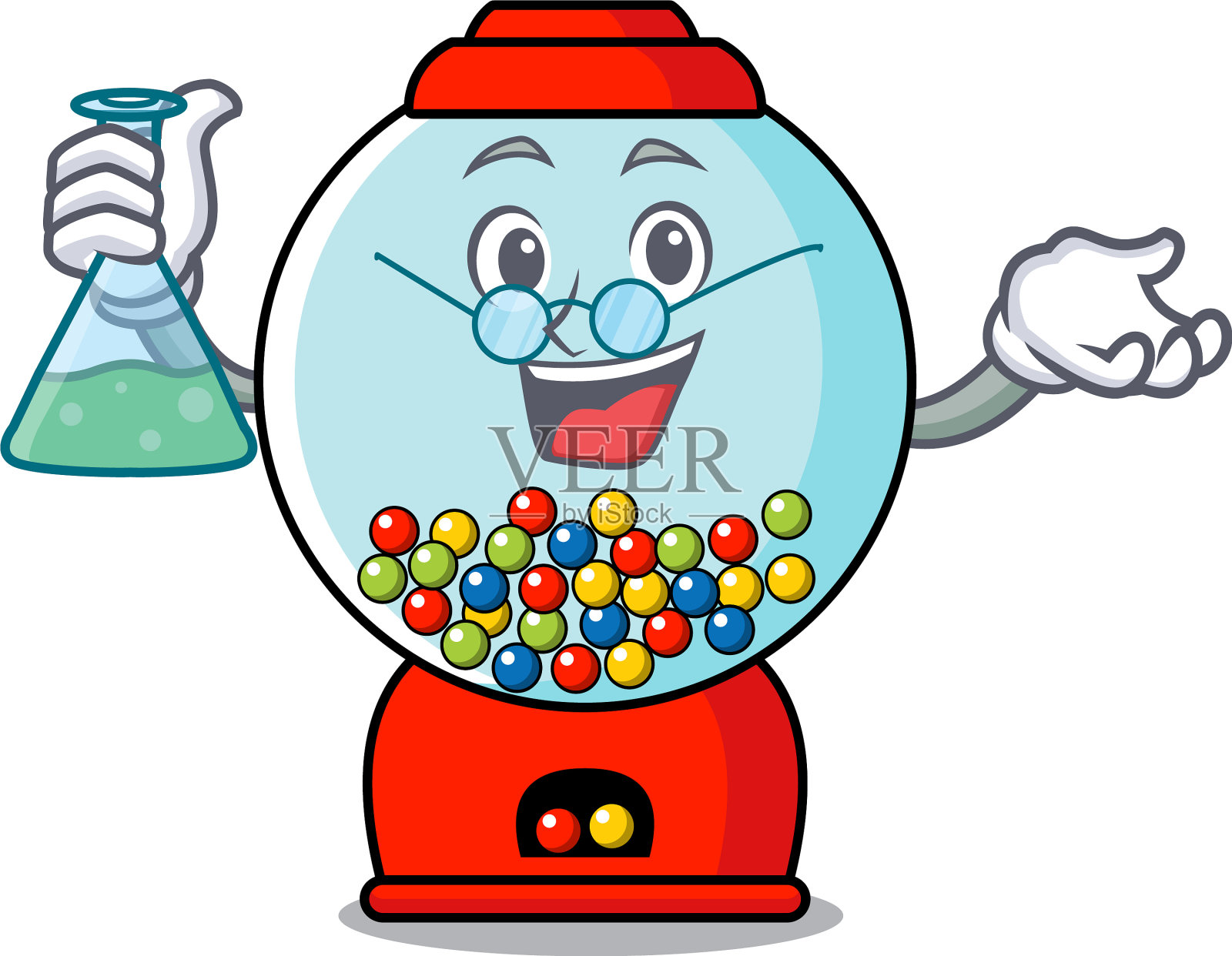 教授口香糖机人物卡通设计元素图片