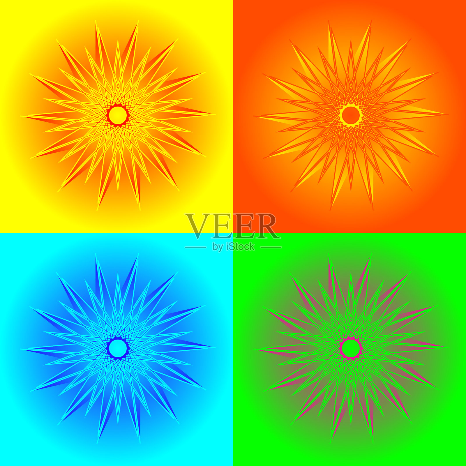 一套彩色象形文字插画图片素材