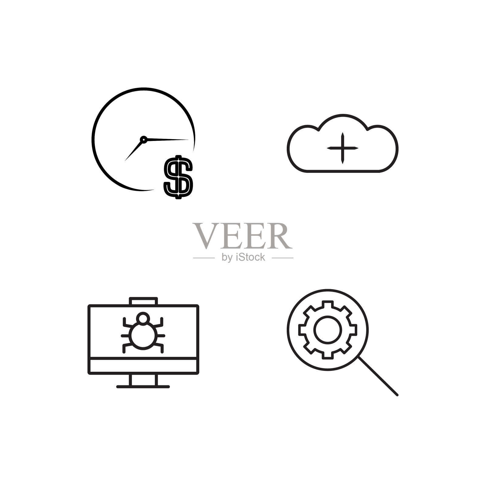 业务简单概述图标集图标素材