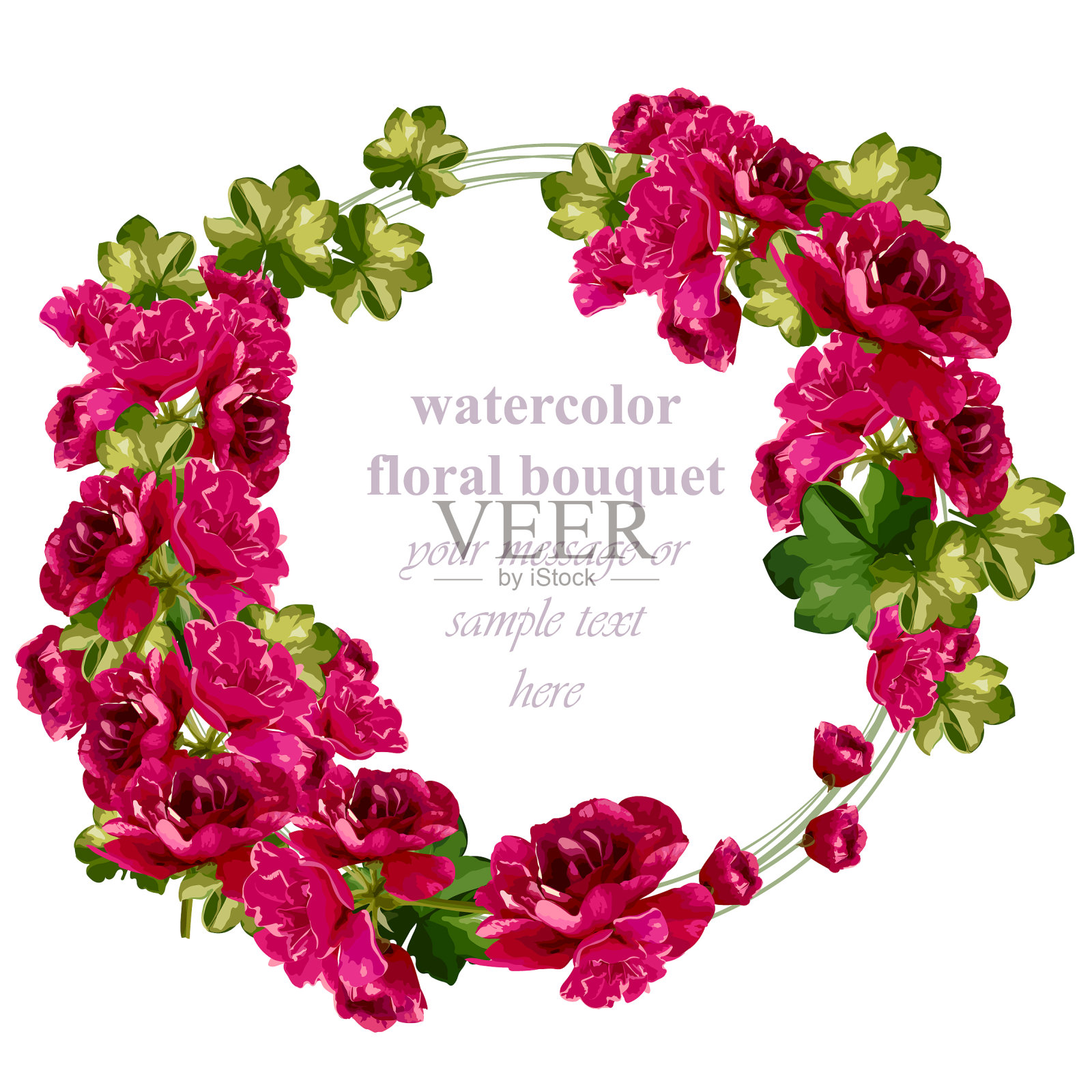 红玫瑰卡精致夏日卡设计元素图片