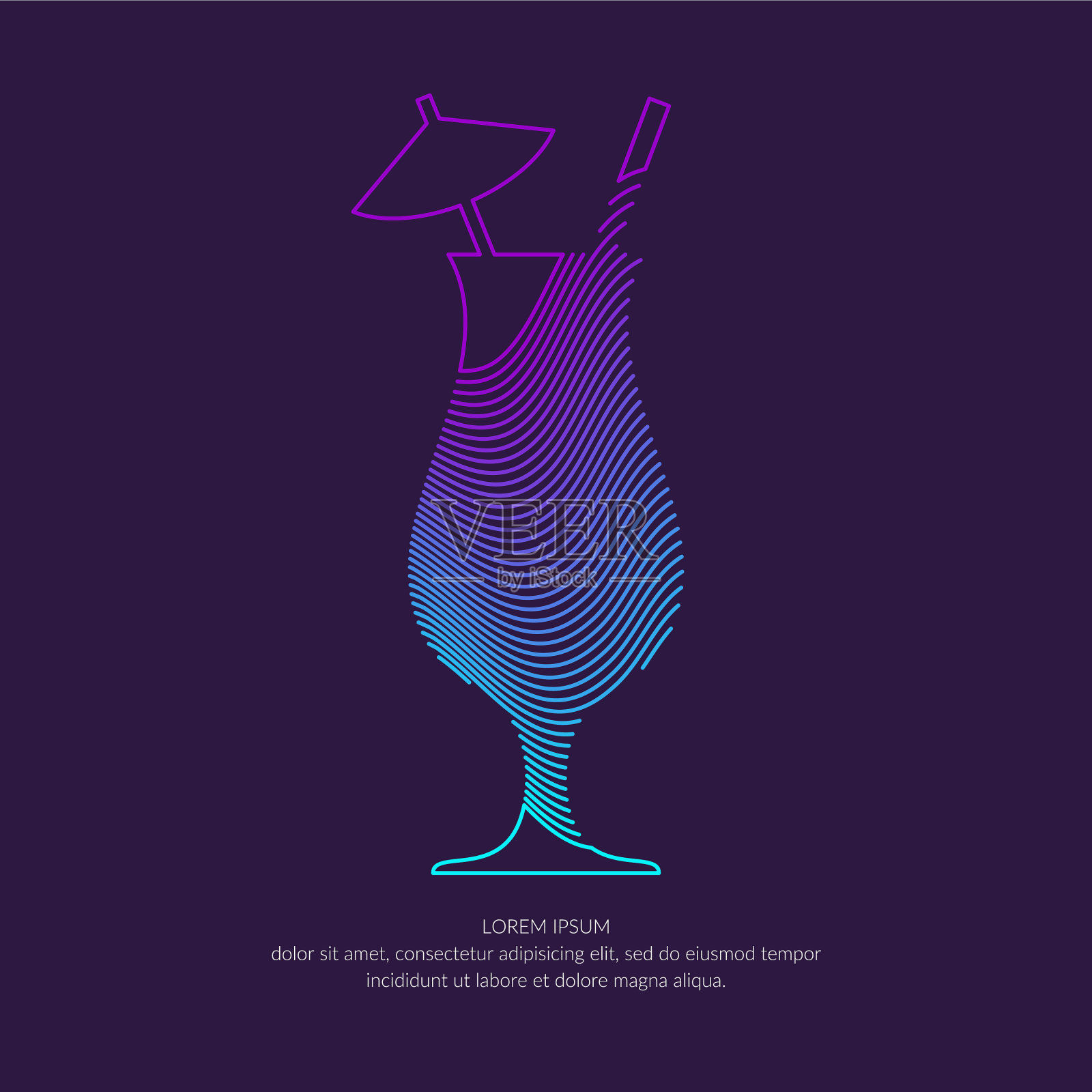 酒吧菜单上有酒精鸡尾酒插画图片素材