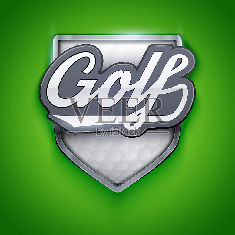 高尔夫会徽的高级标志插画图片素材
