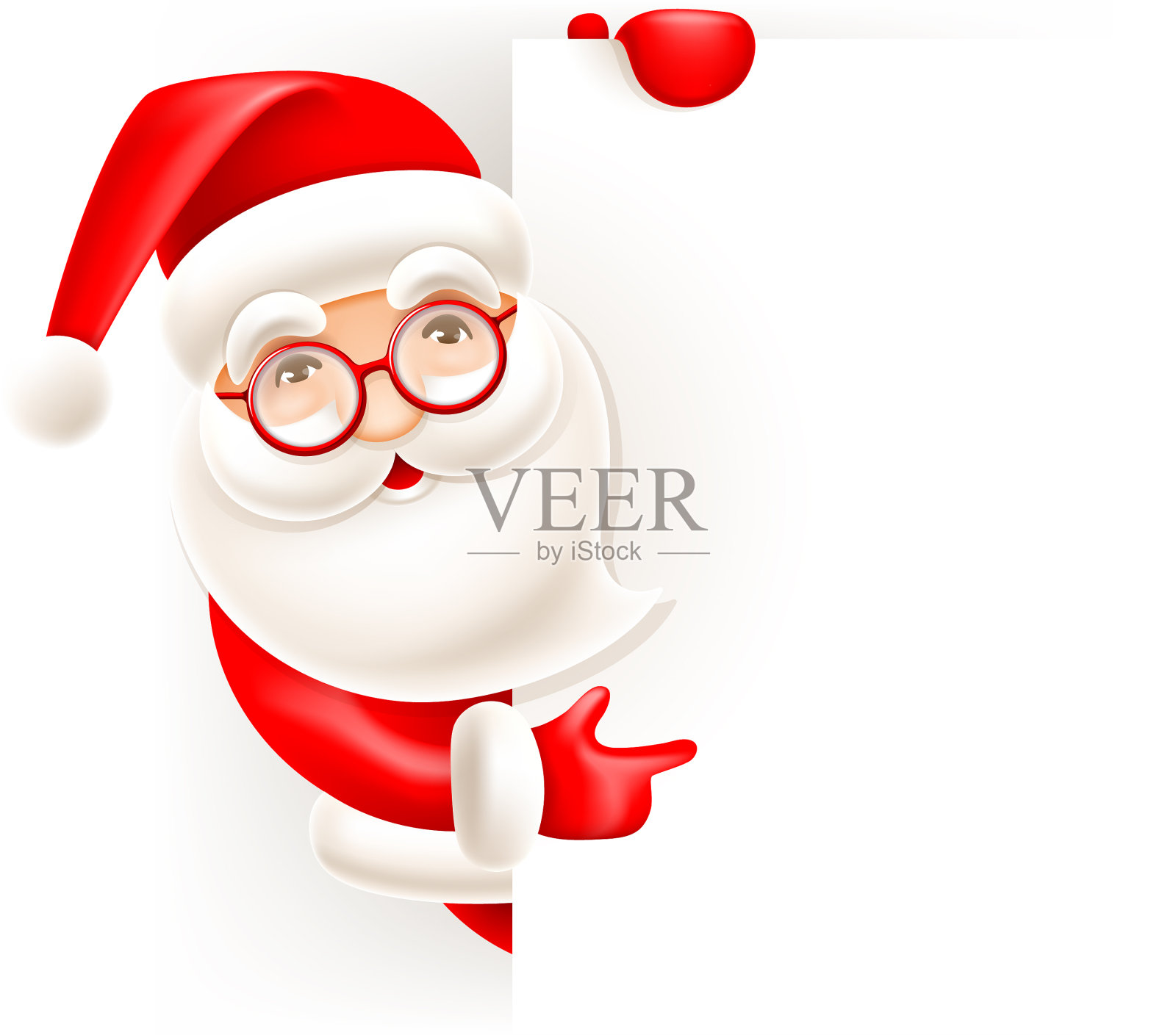 圣诞老人和空白纸插画图片素材