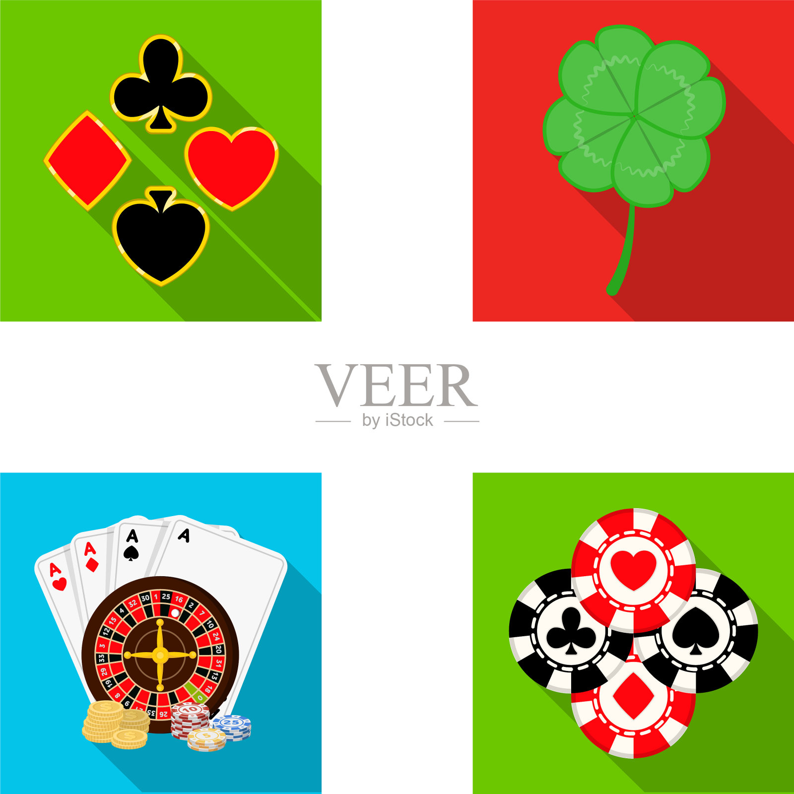 刺激赌场游戏和其他网页图标插画图片素材